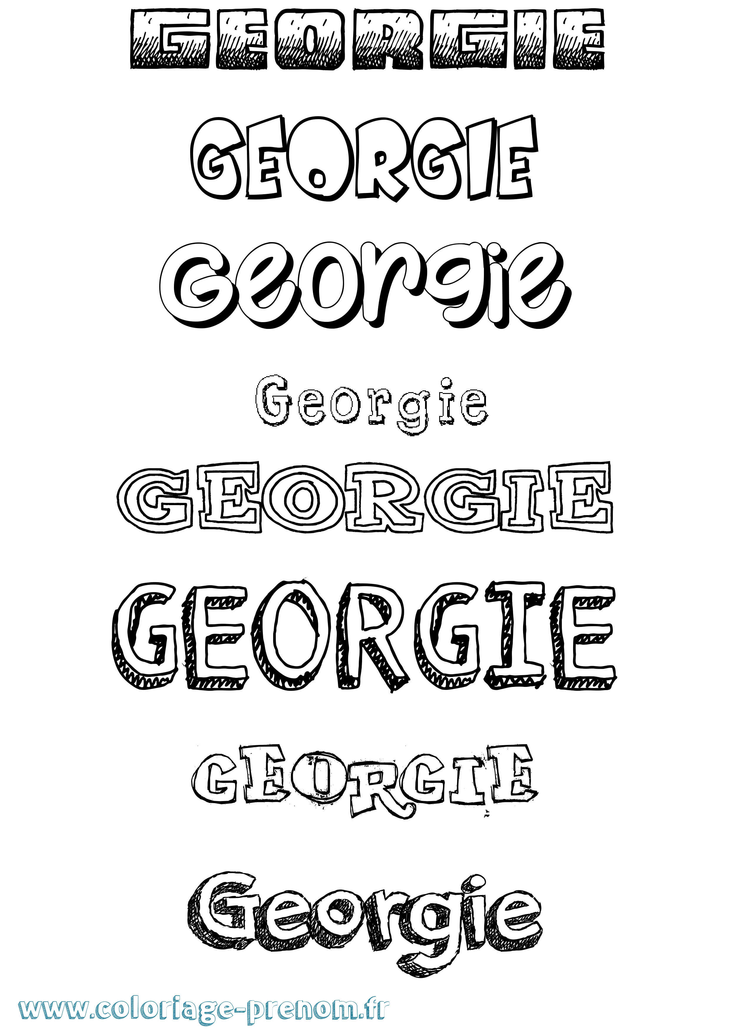 Coloriage prénom Georgie Dessiné