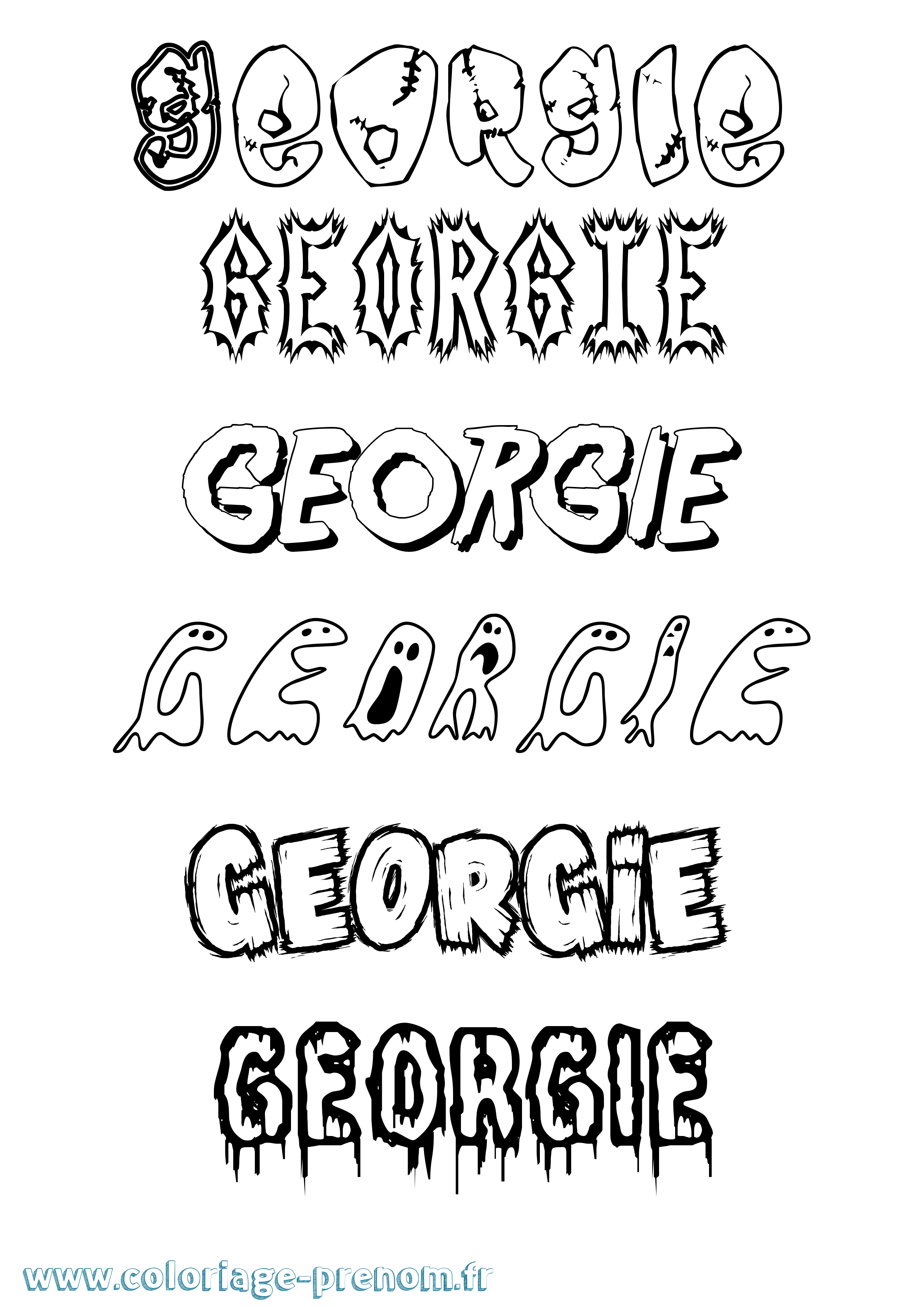 Coloriage prénom Georgie Frisson