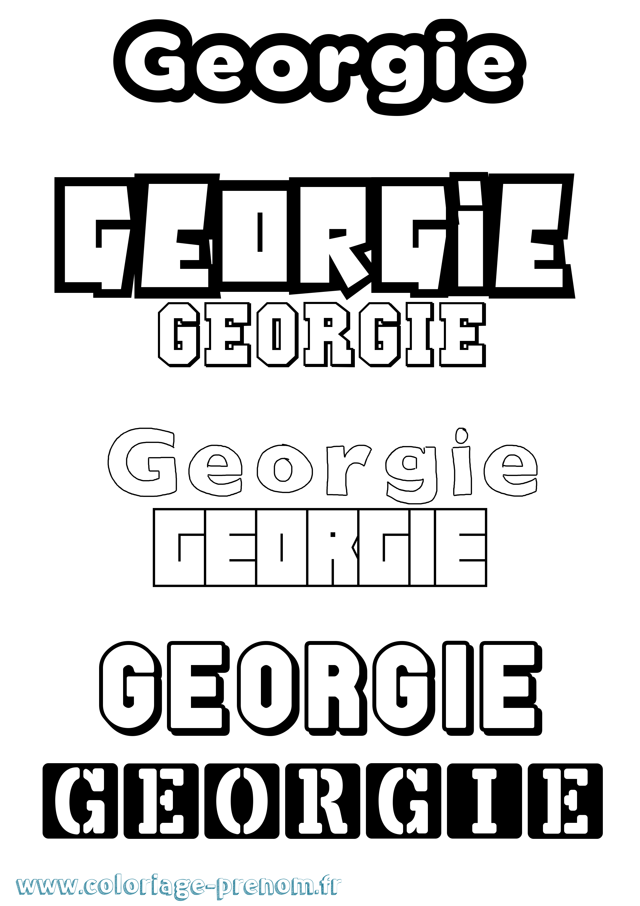 Coloriage prénom Georgie Simple