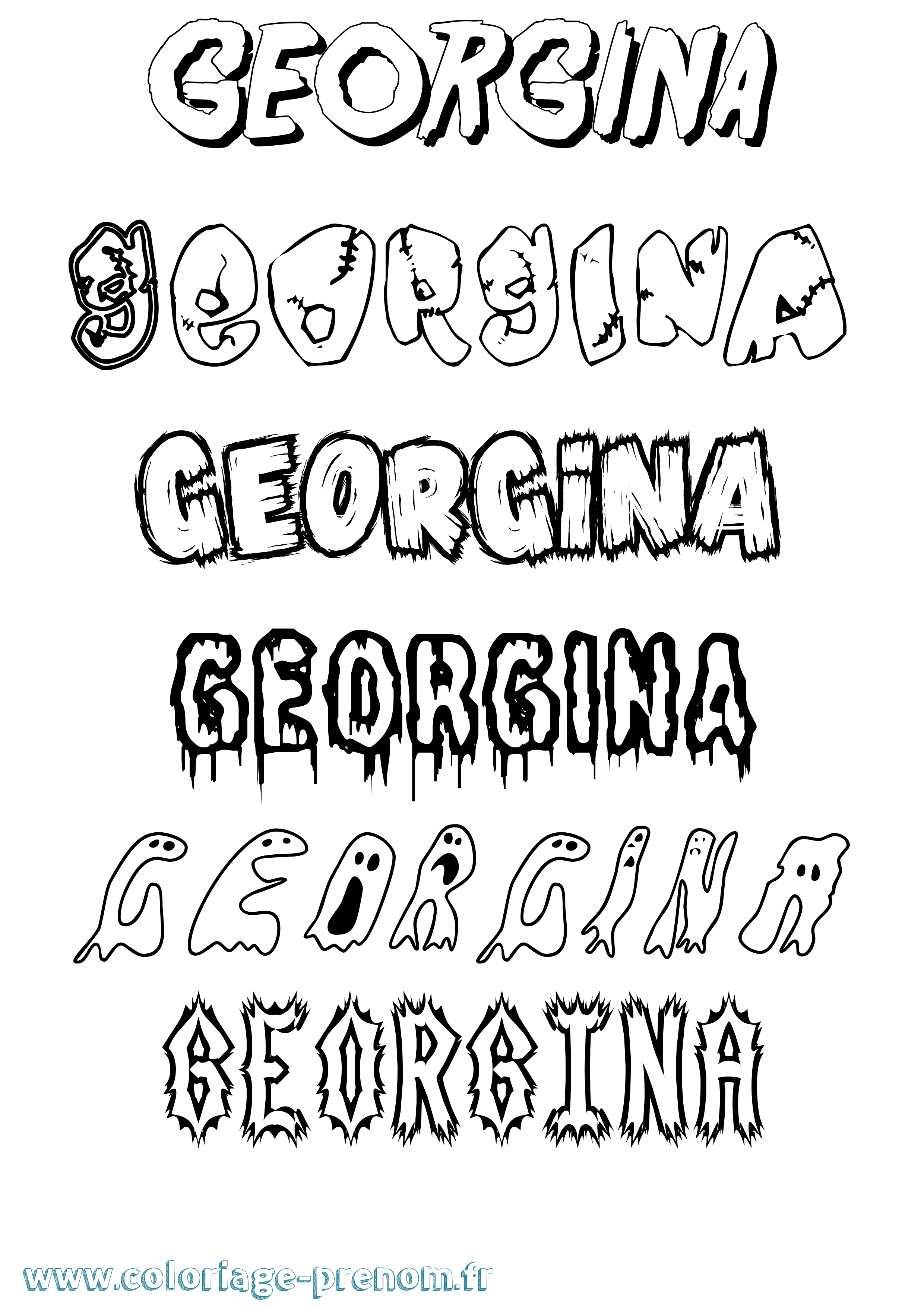 Coloriage prénom Georgina Frisson