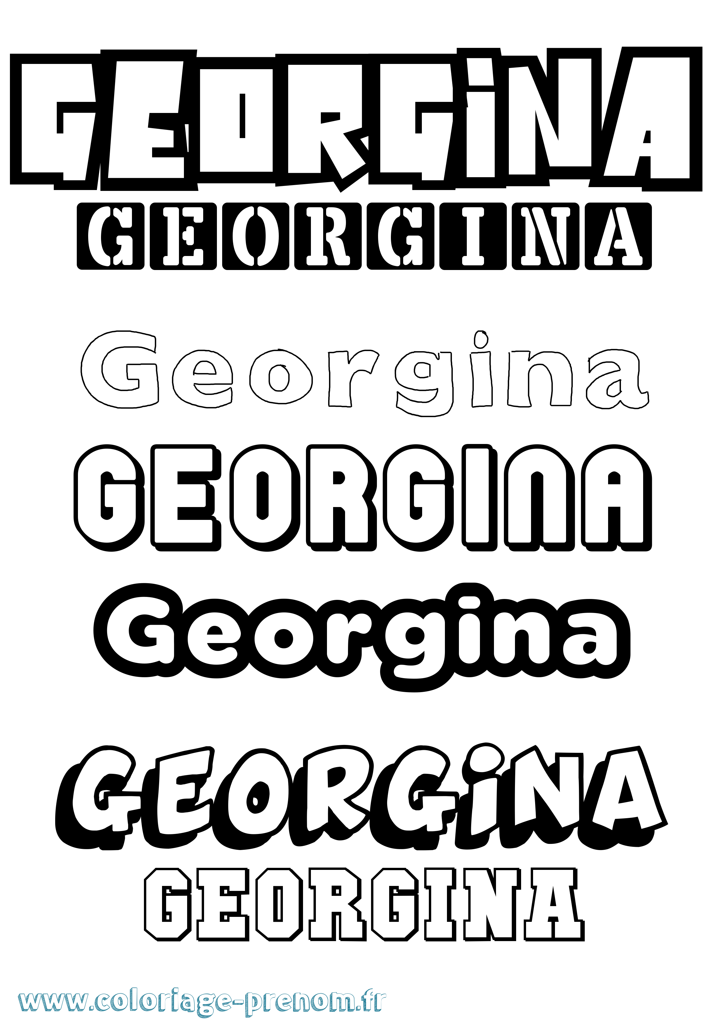 Coloriage prénom Georgina Simple