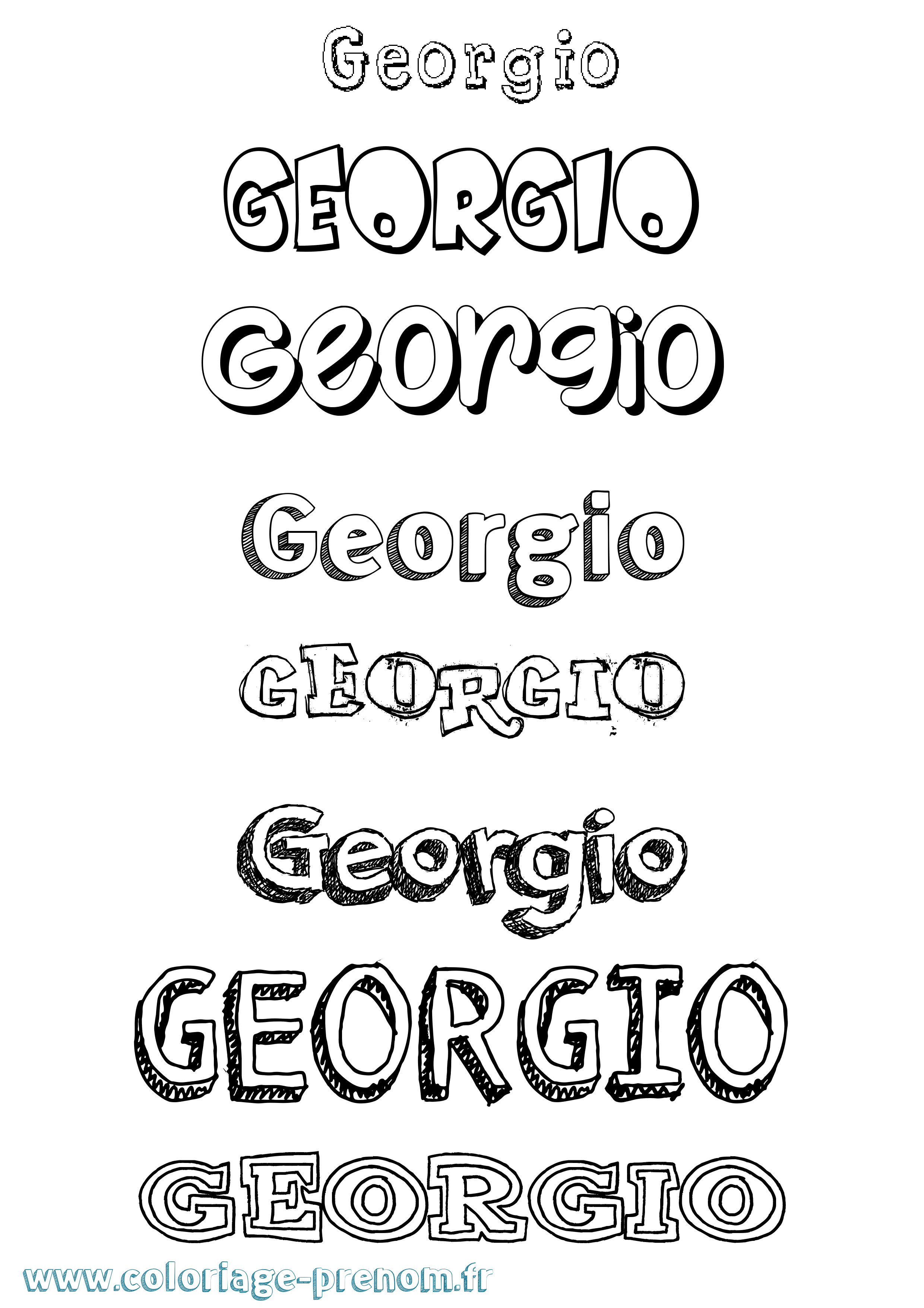 Coloriage prénom Georgio Dessiné
