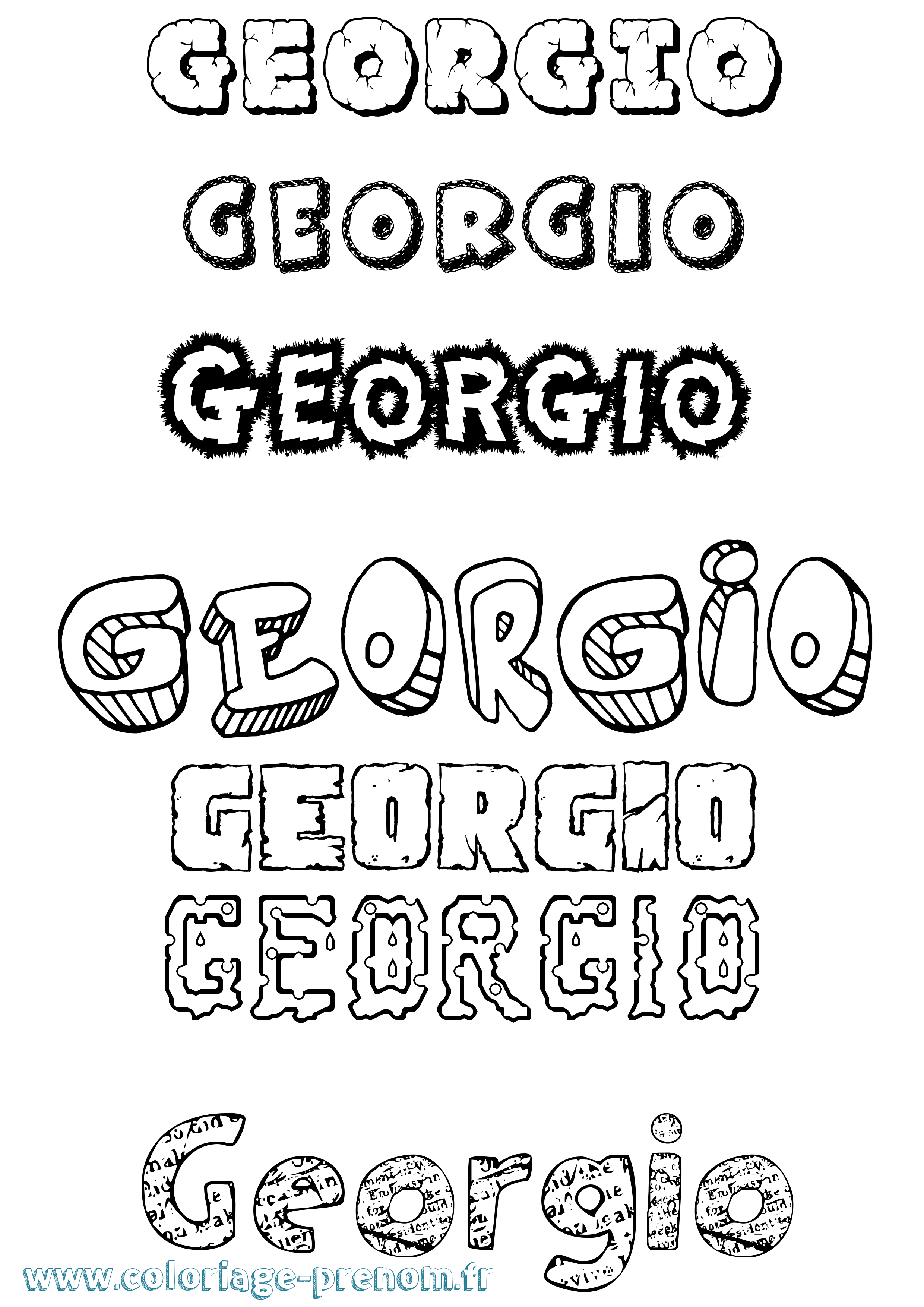 Coloriage prénom Georgio Destructuré