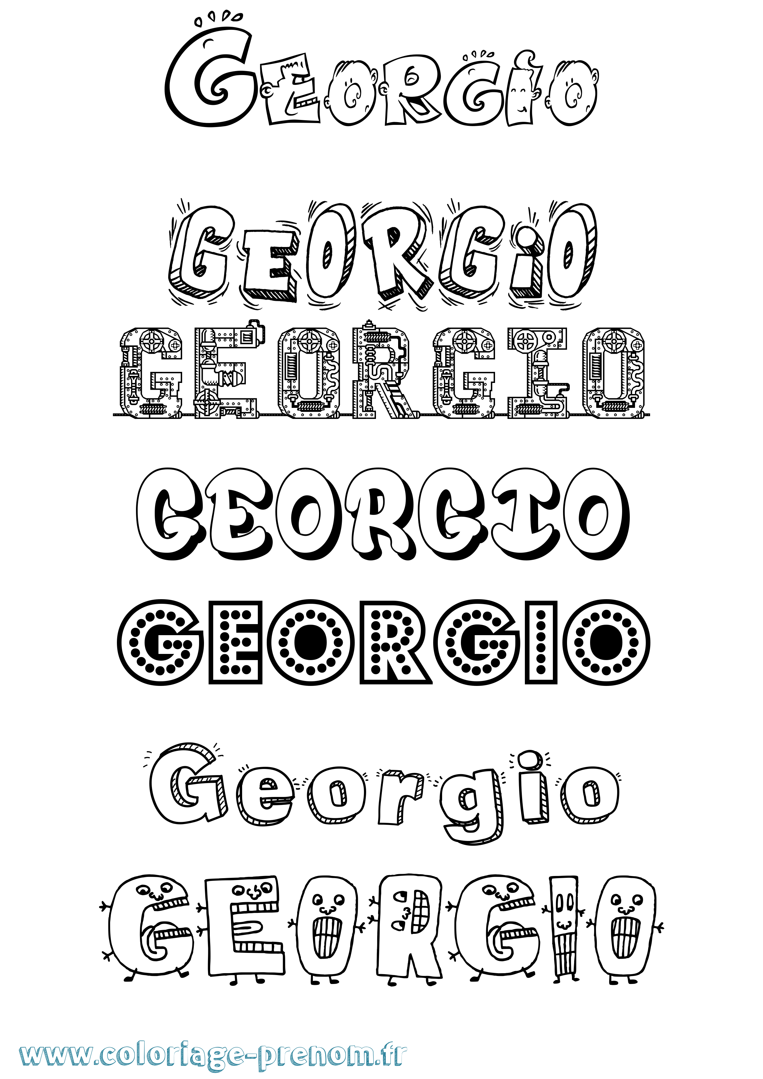 Coloriage prénom Georgio Fun