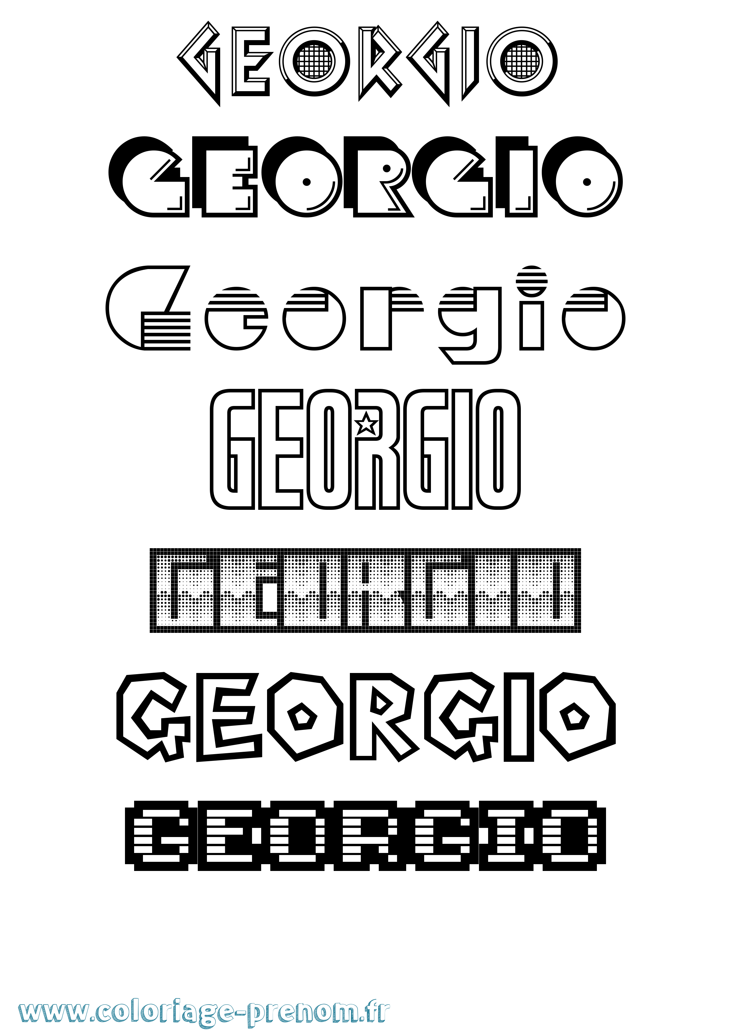 Coloriage prénom Georgio Jeux Vidéos