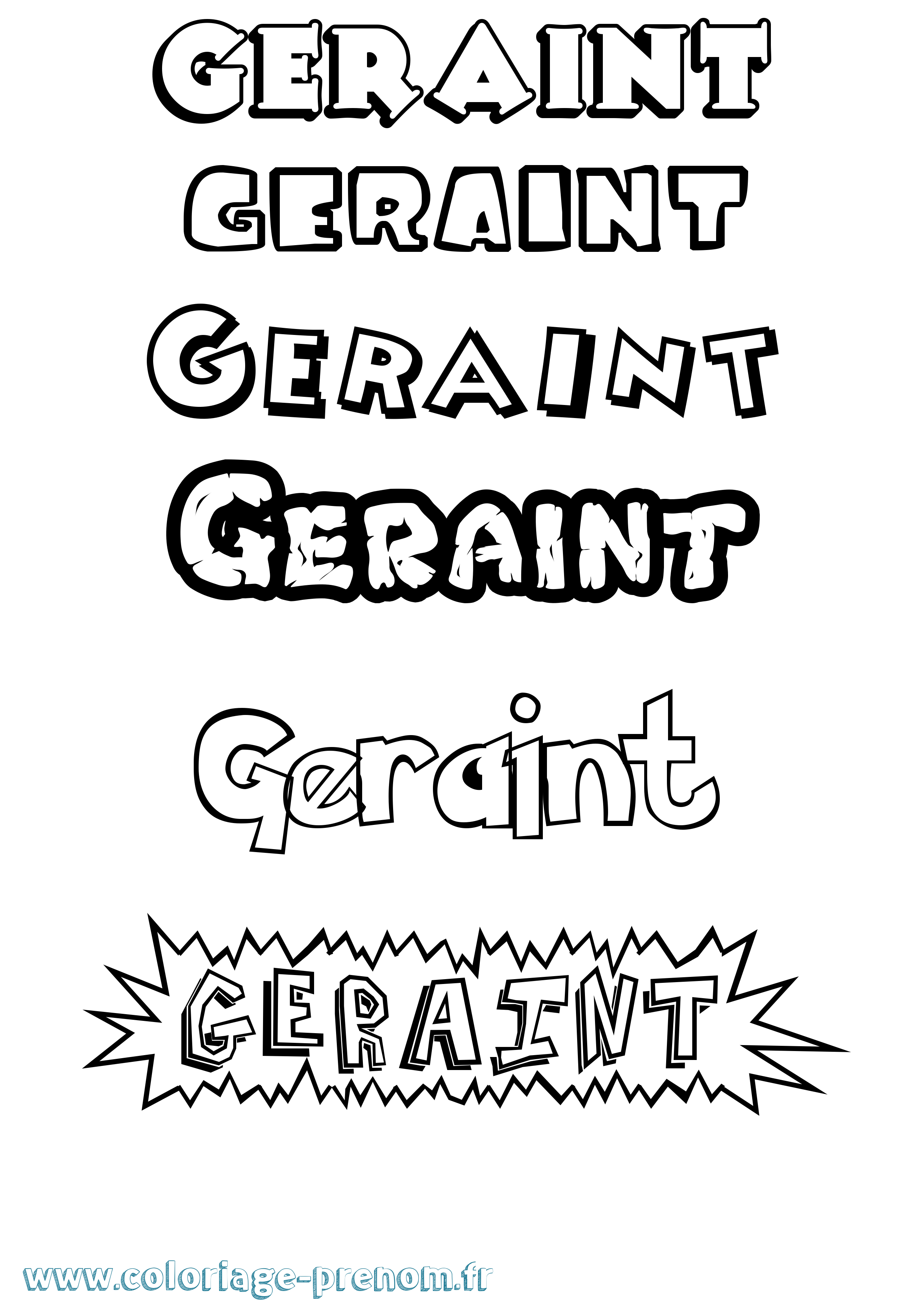 Coloriage prénom Geraint Dessin Animé