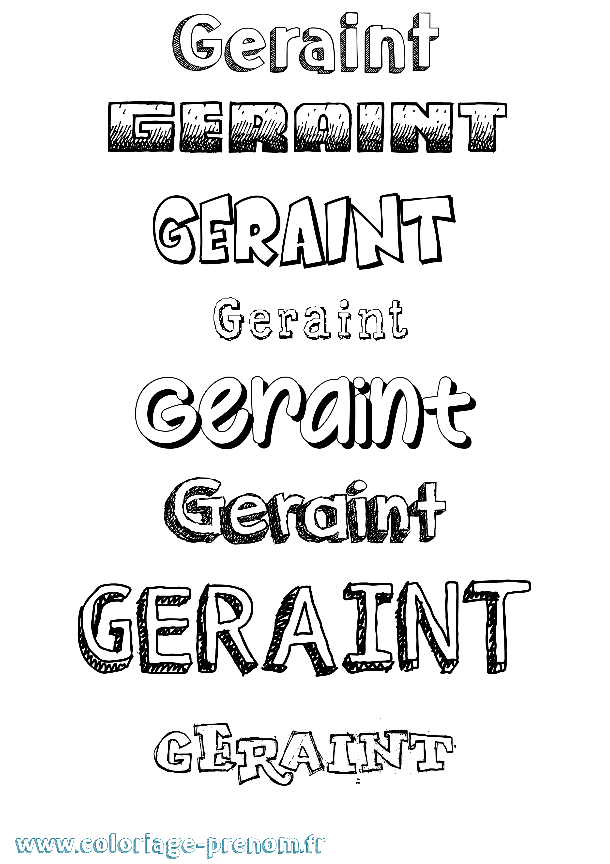 Coloriage prénom Geraint Dessiné