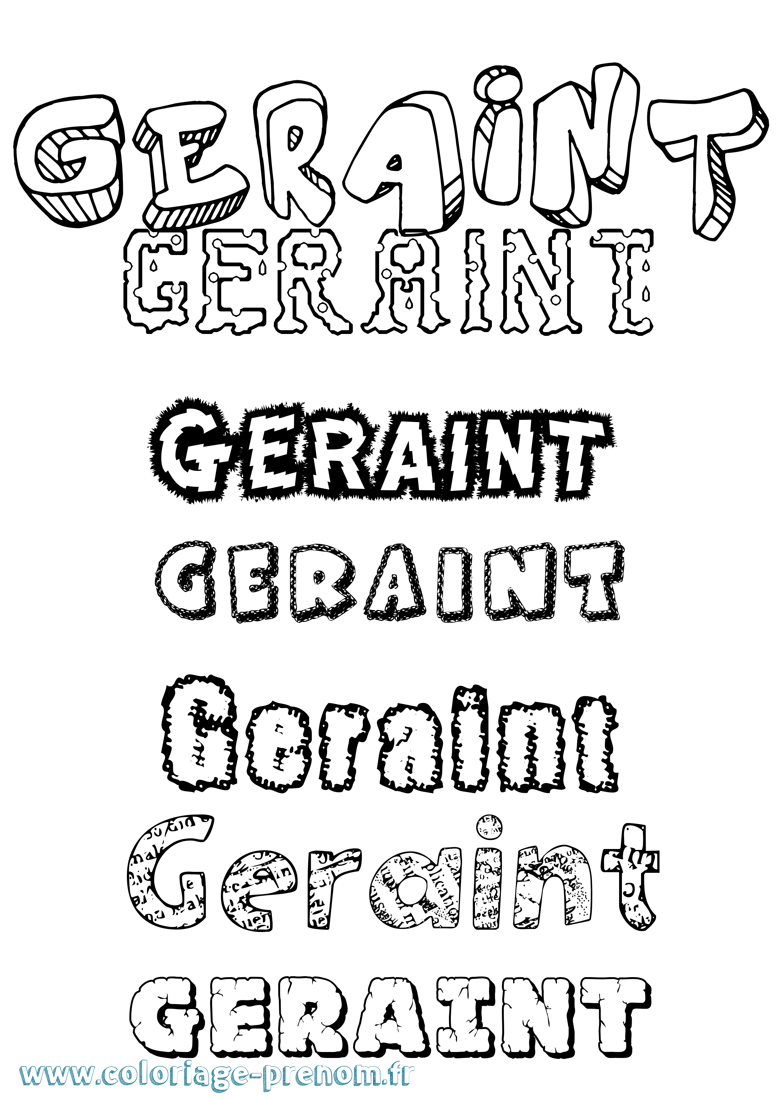 Coloriage prénom Geraint Destructuré