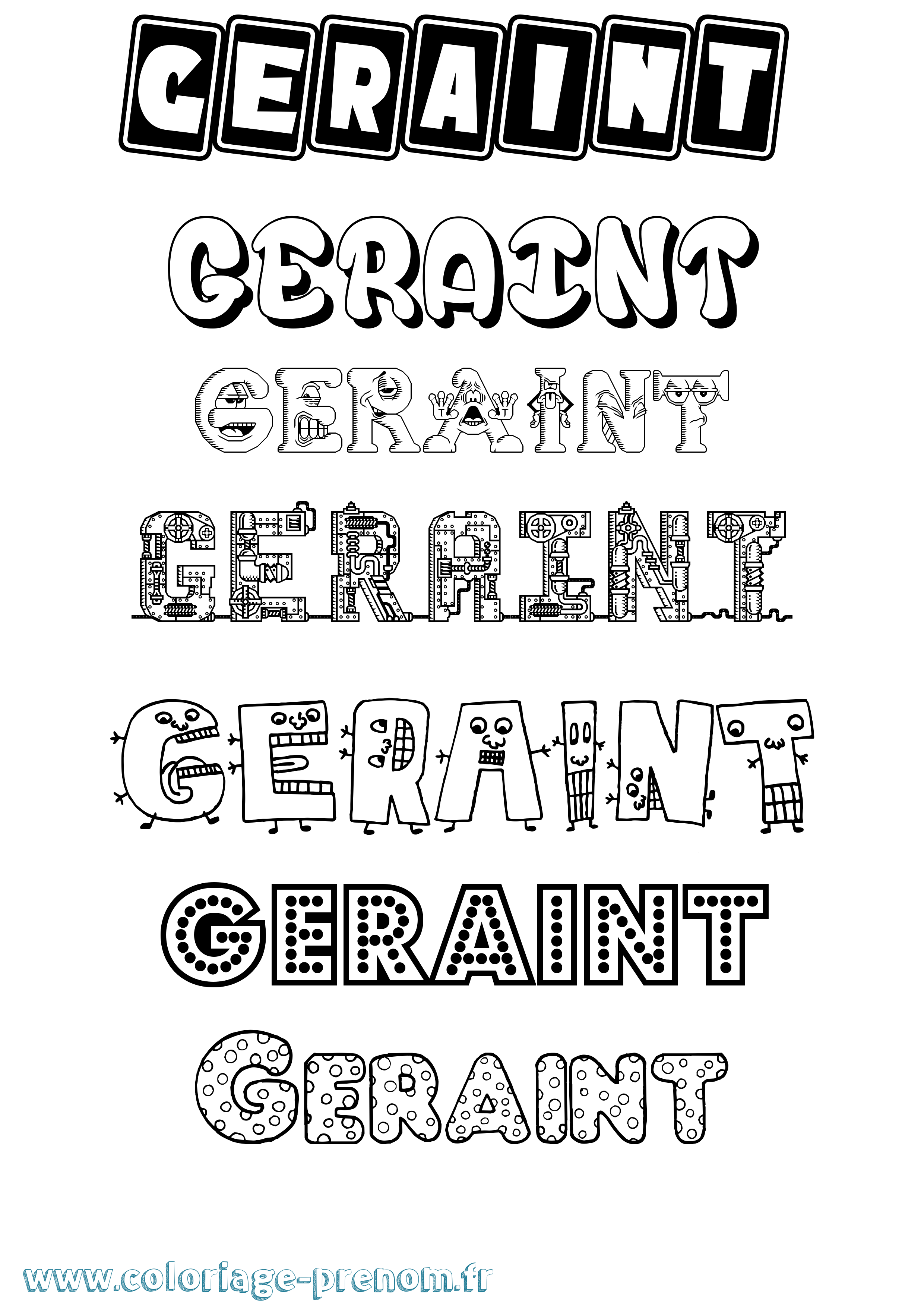 Coloriage prénom Geraint Fun
