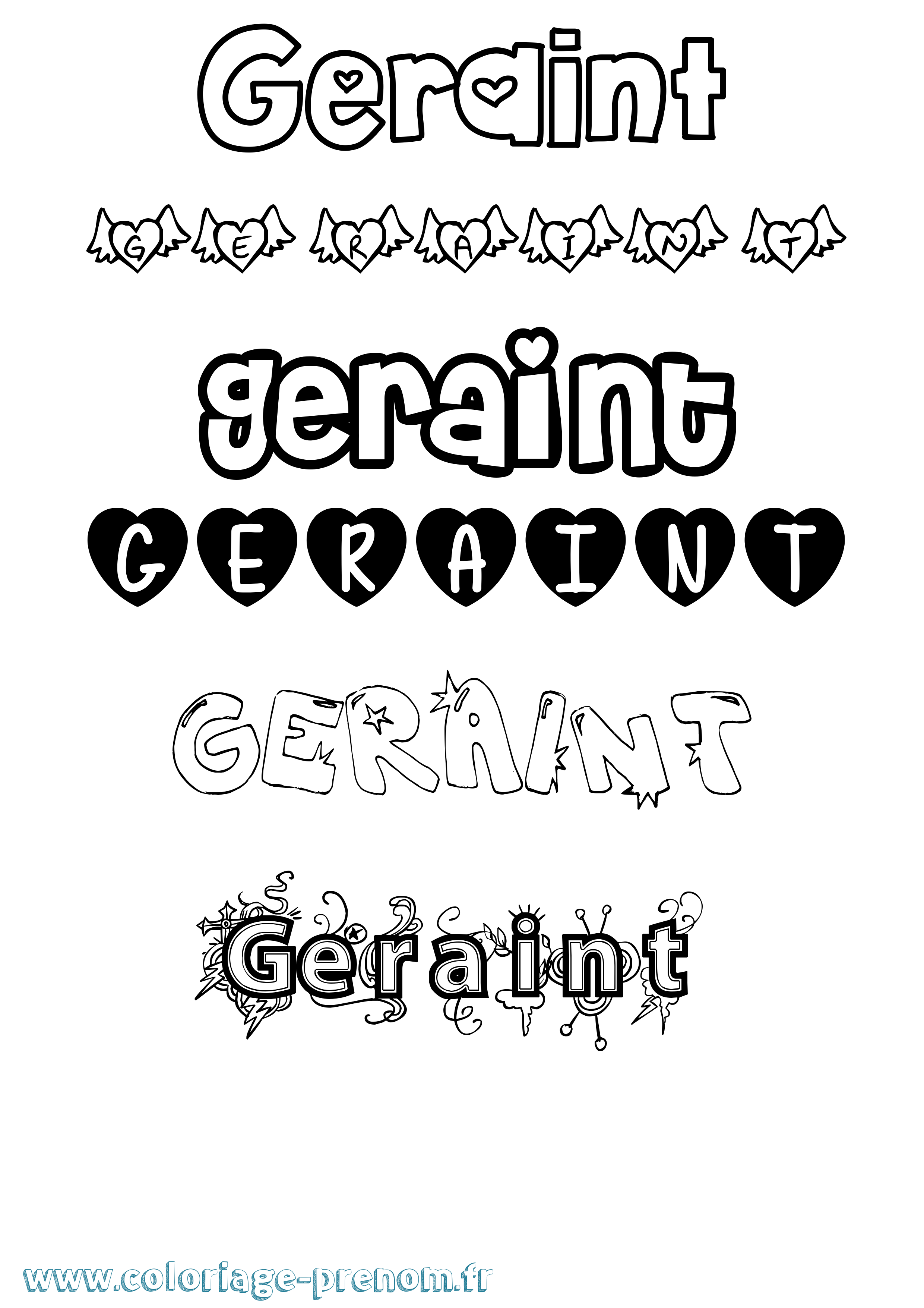 Coloriage prénom Geraint Girly