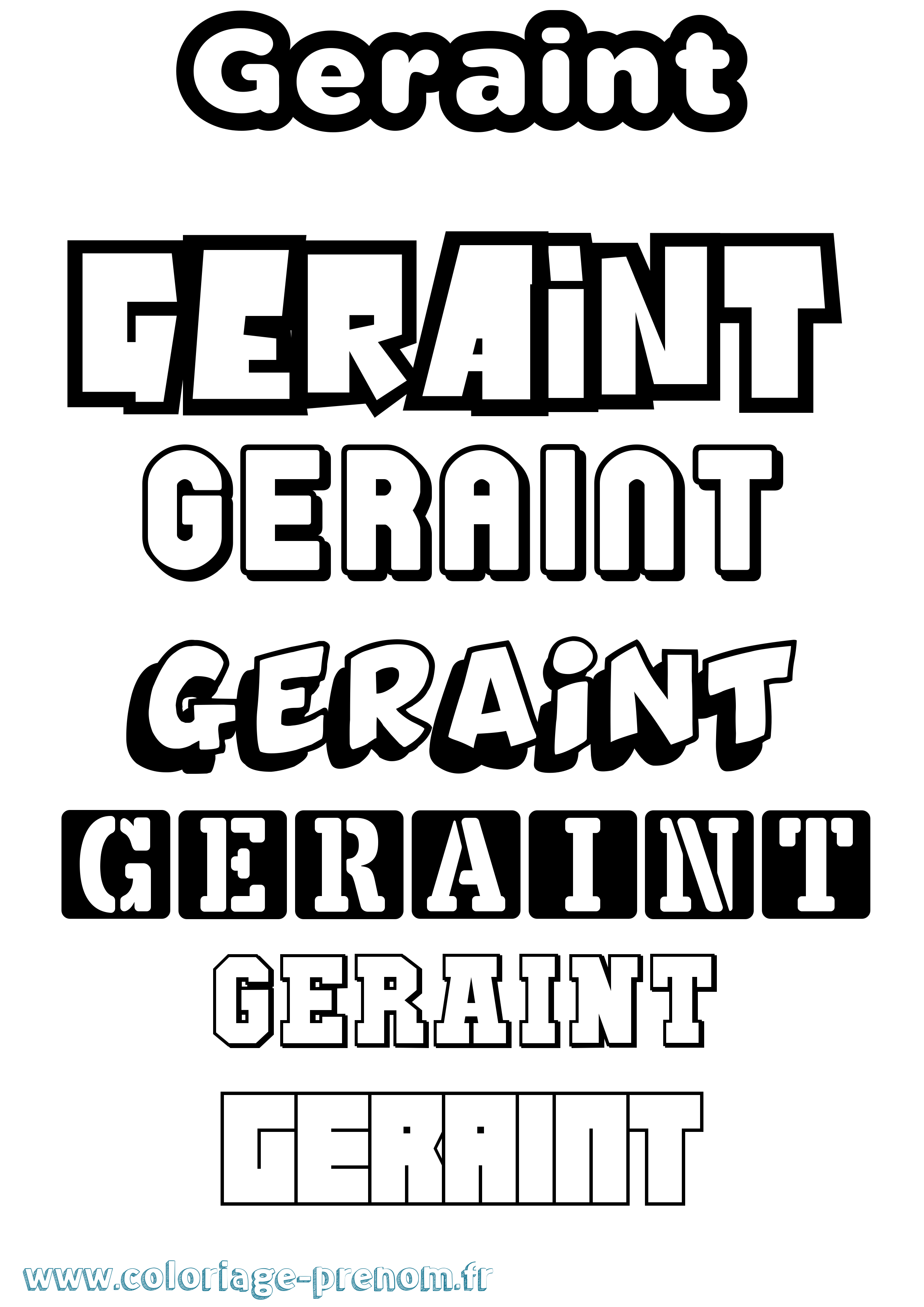 Coloriage prénom Geraint Simple