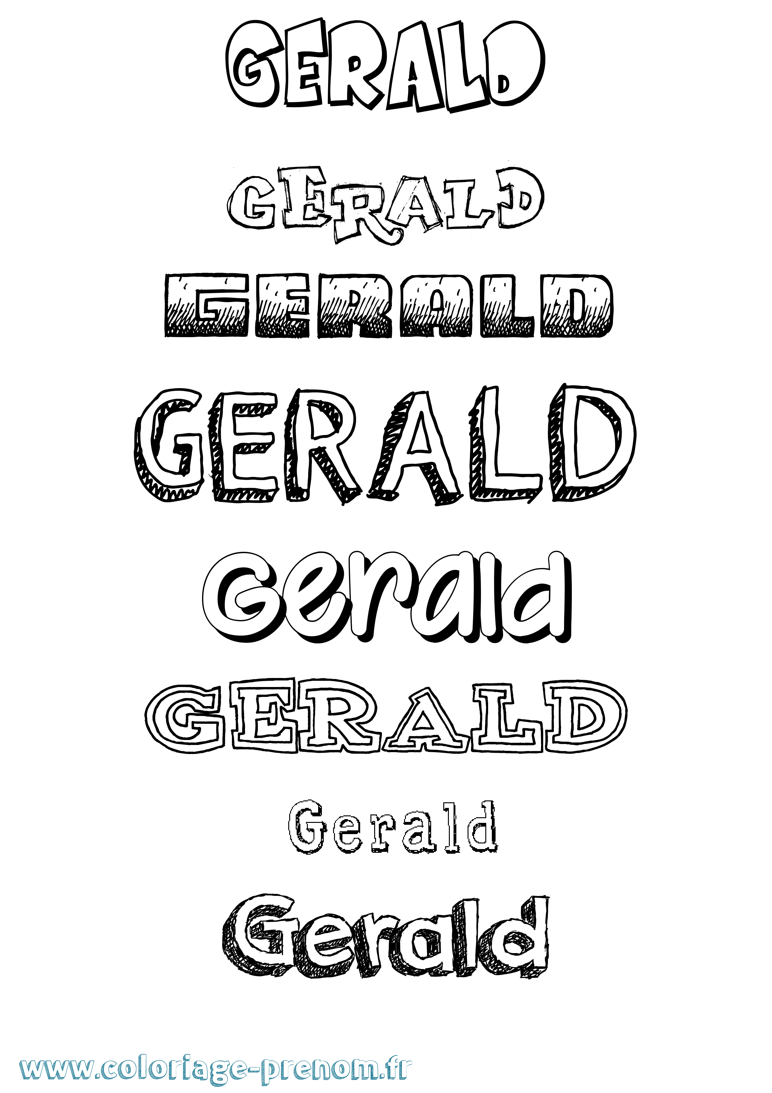 Coloriage prénom Gerald Dessiné
