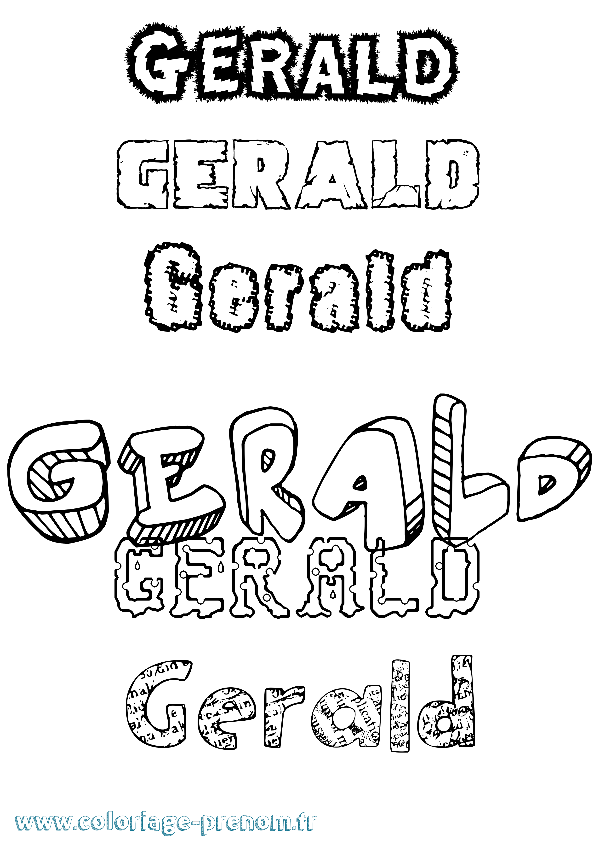 Coloriage prénom Gerald Destructuré