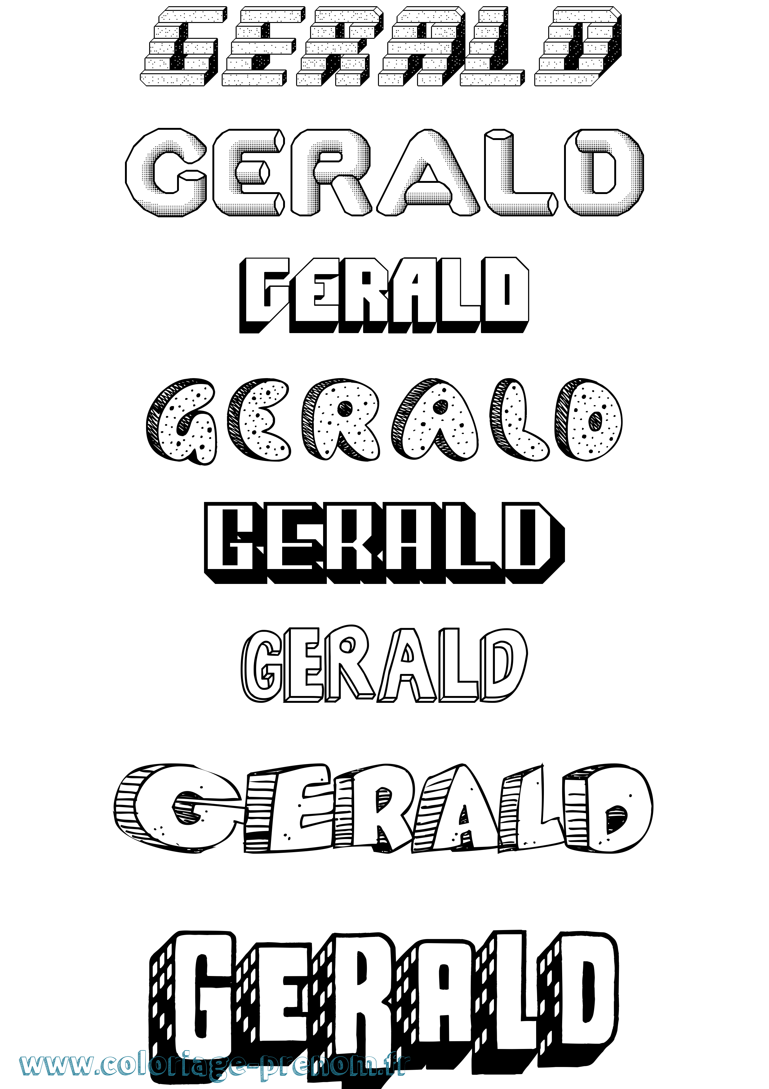 Coloriage prénom Gerald Effet 3D