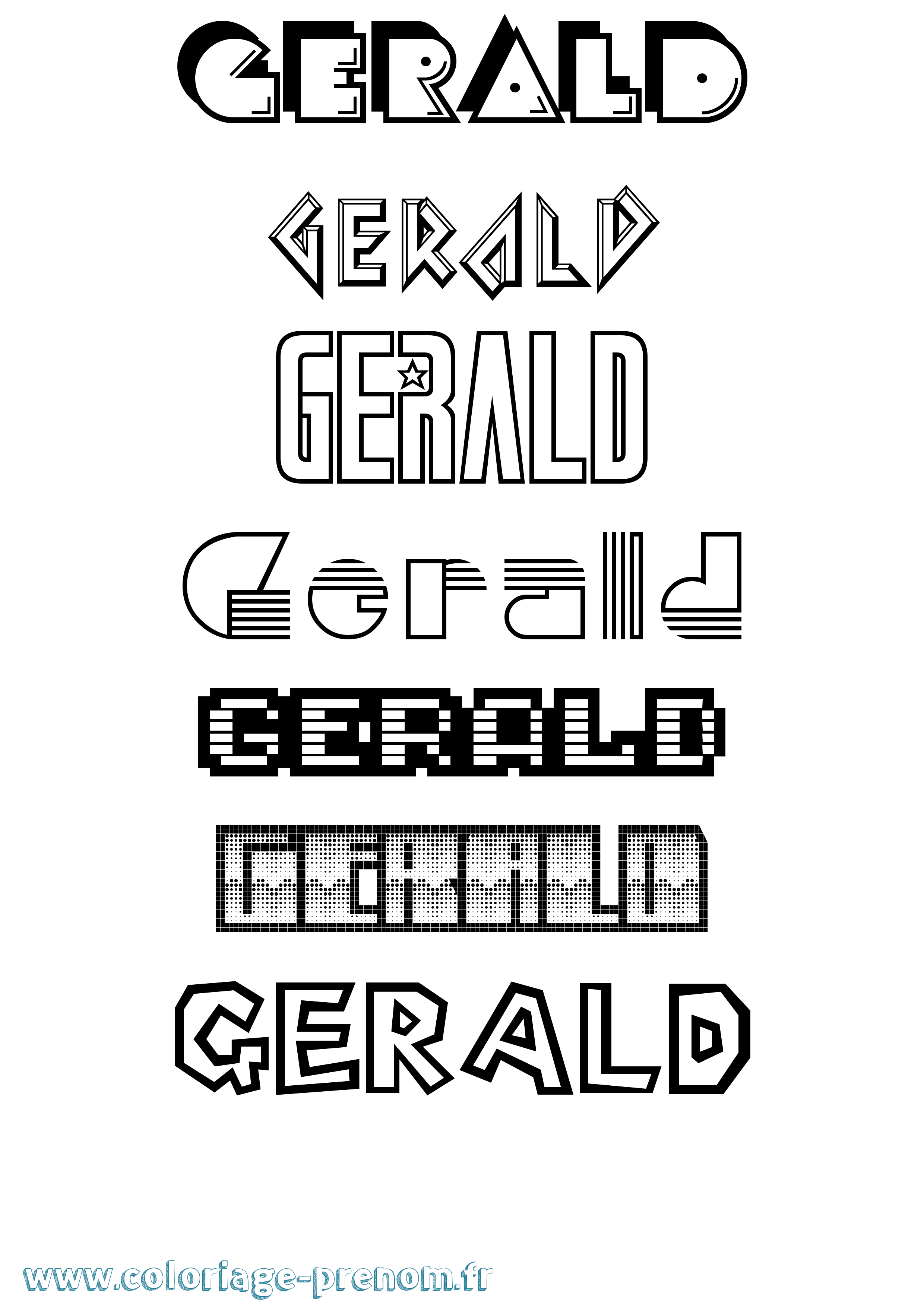 Coloriage prénom Gerald Jeux Vidéos