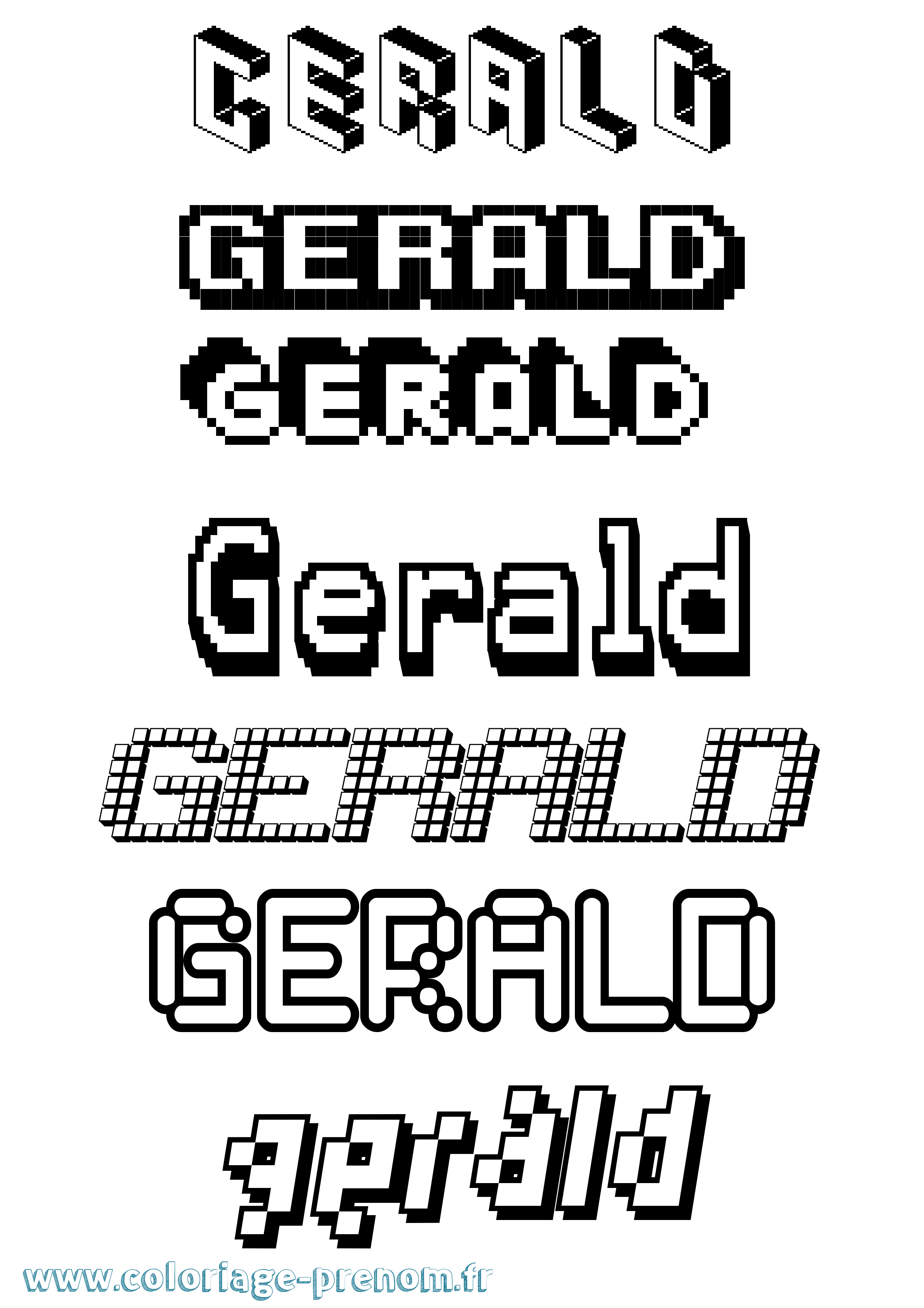 Coloriage prénom Gerald Pixel