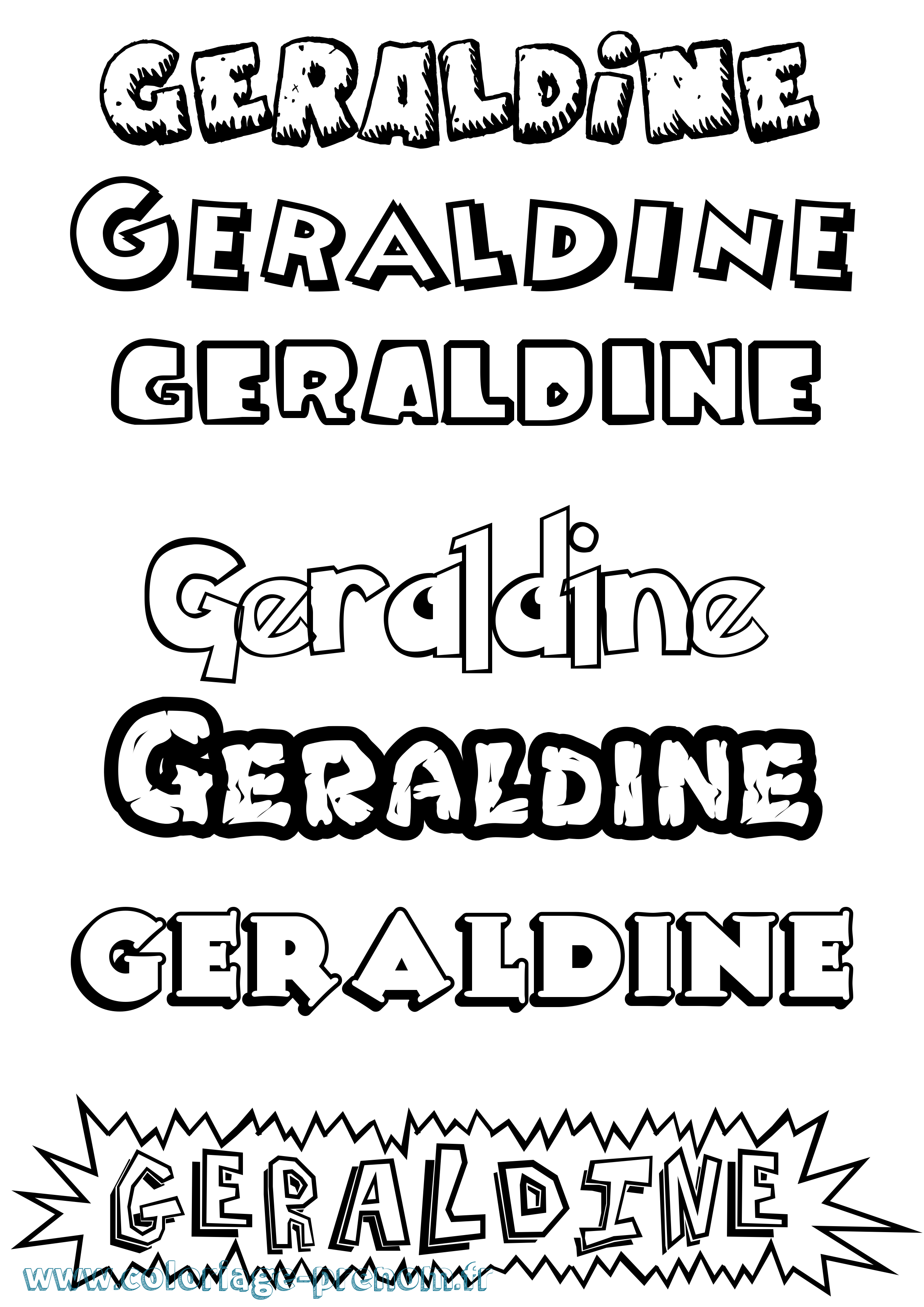 Coloriage prénom Geraldine Dessin Animé
