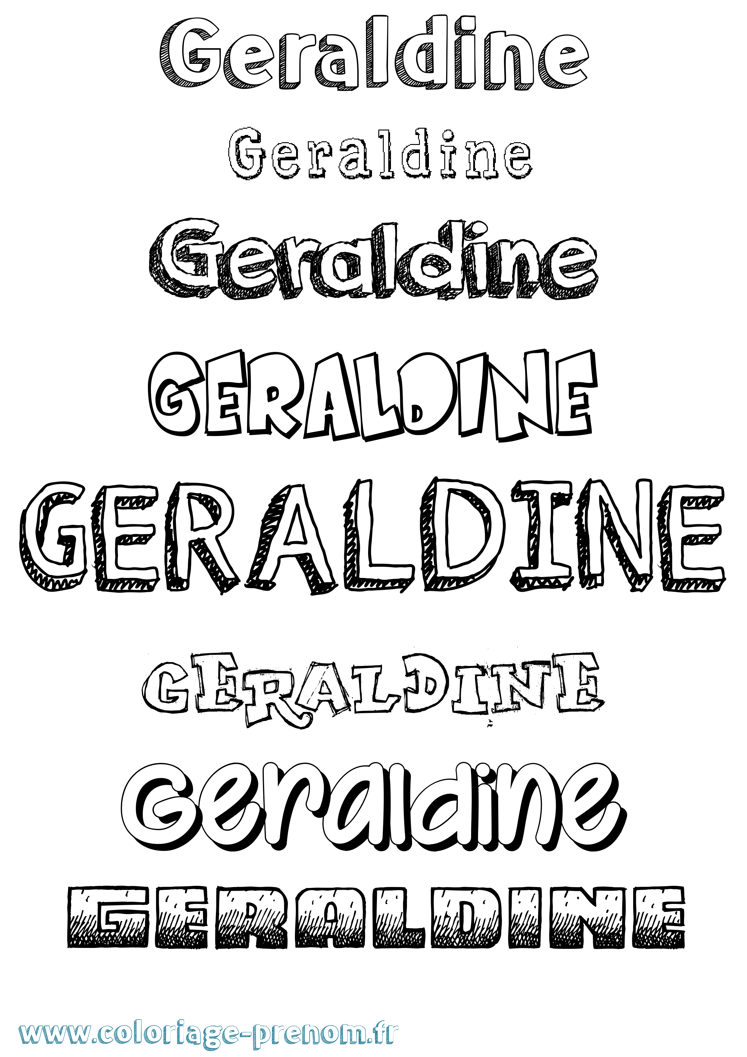 Coloriage prénom Geraldine Dessiné