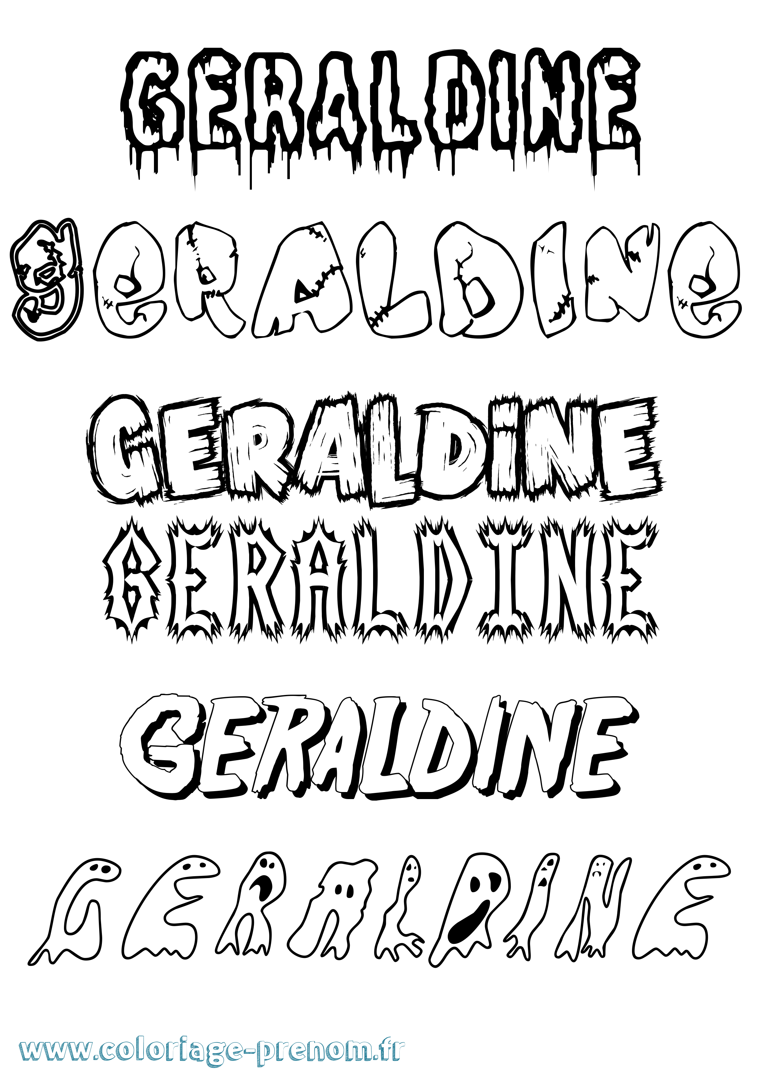 Coloriage prénom Geraldine Frisson
