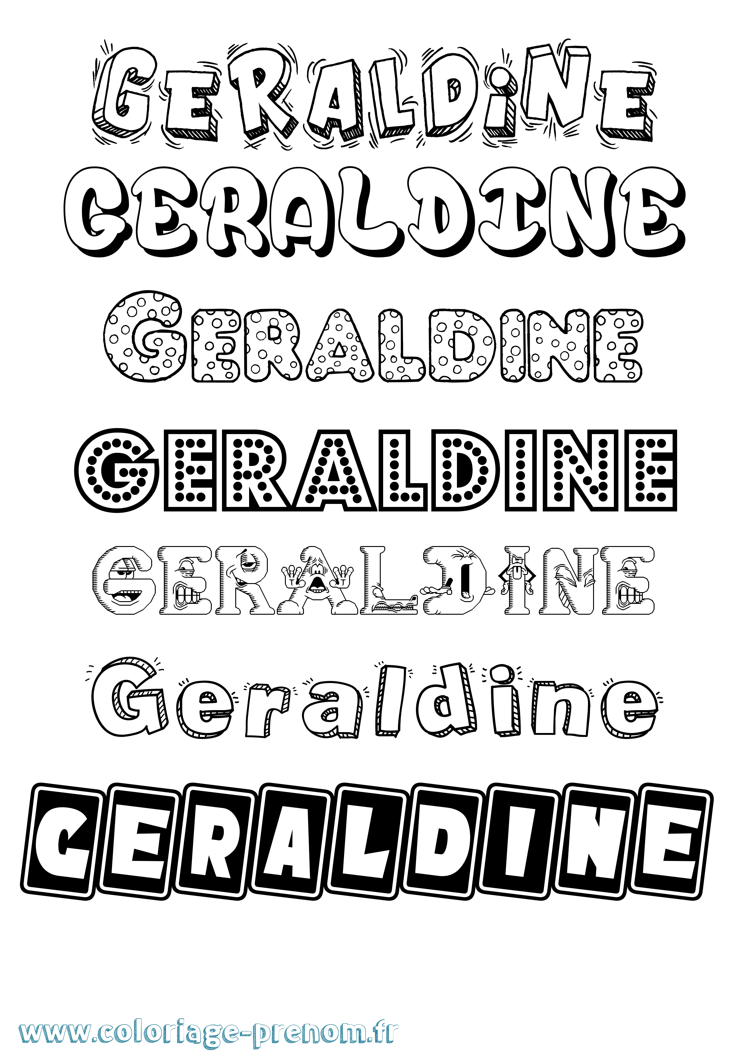 Coloriage prénom Geraldine Fun