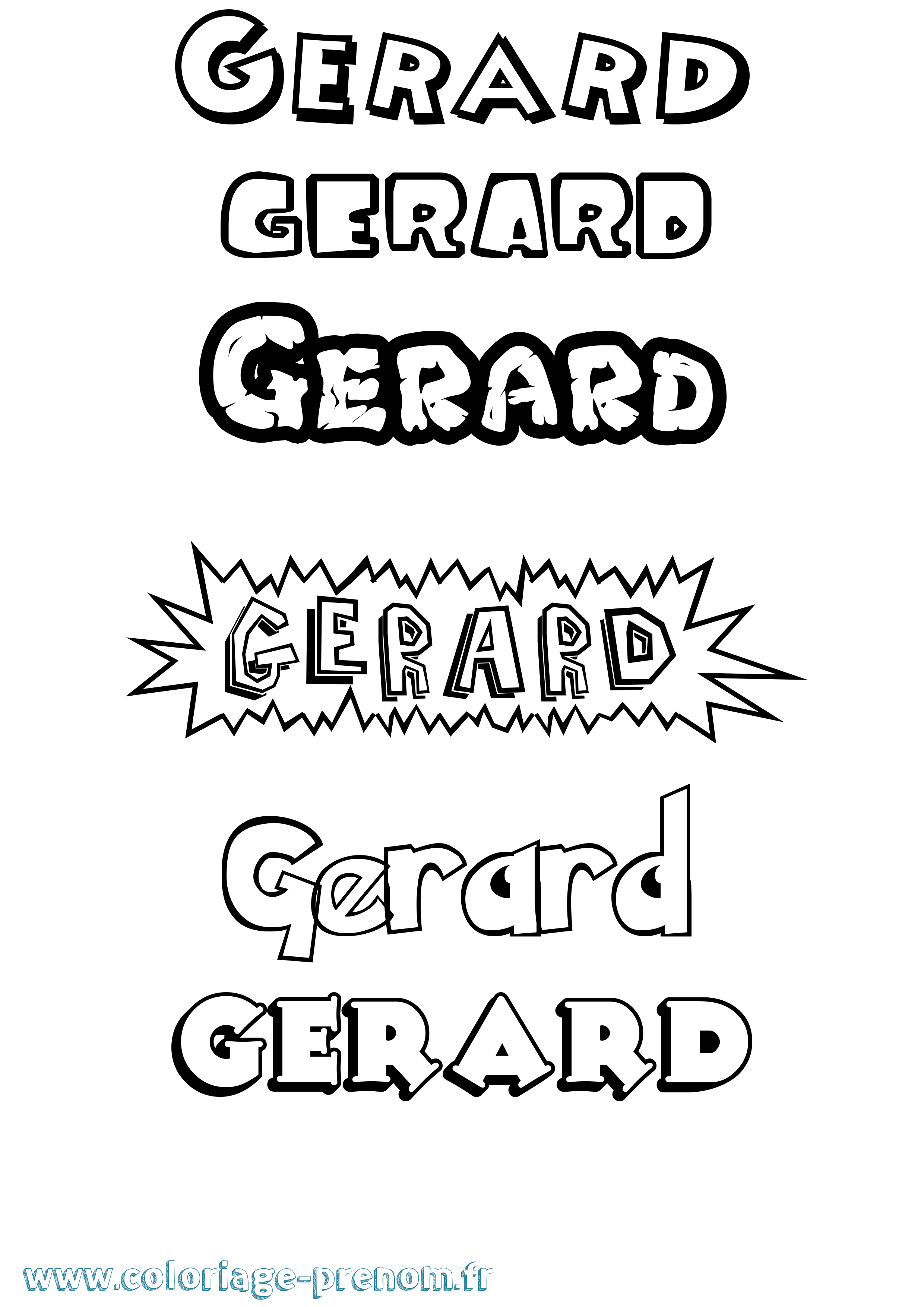 Coloriage Gerard Dessin Animé Coloriage prénom Gerard Dessin Animé