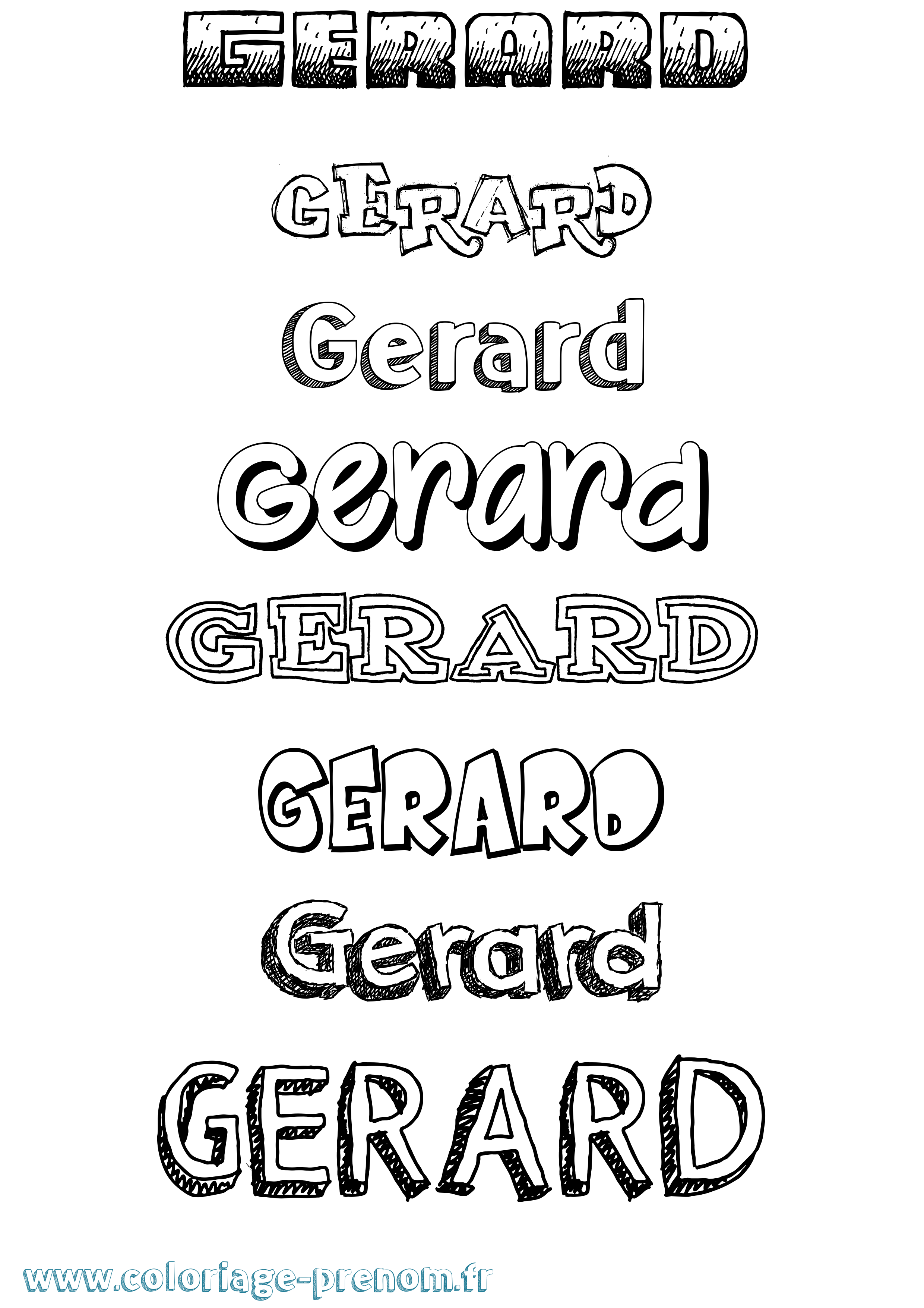 Coloriage Gerard Dessiné Coloriage prénom Gerard Dessiné