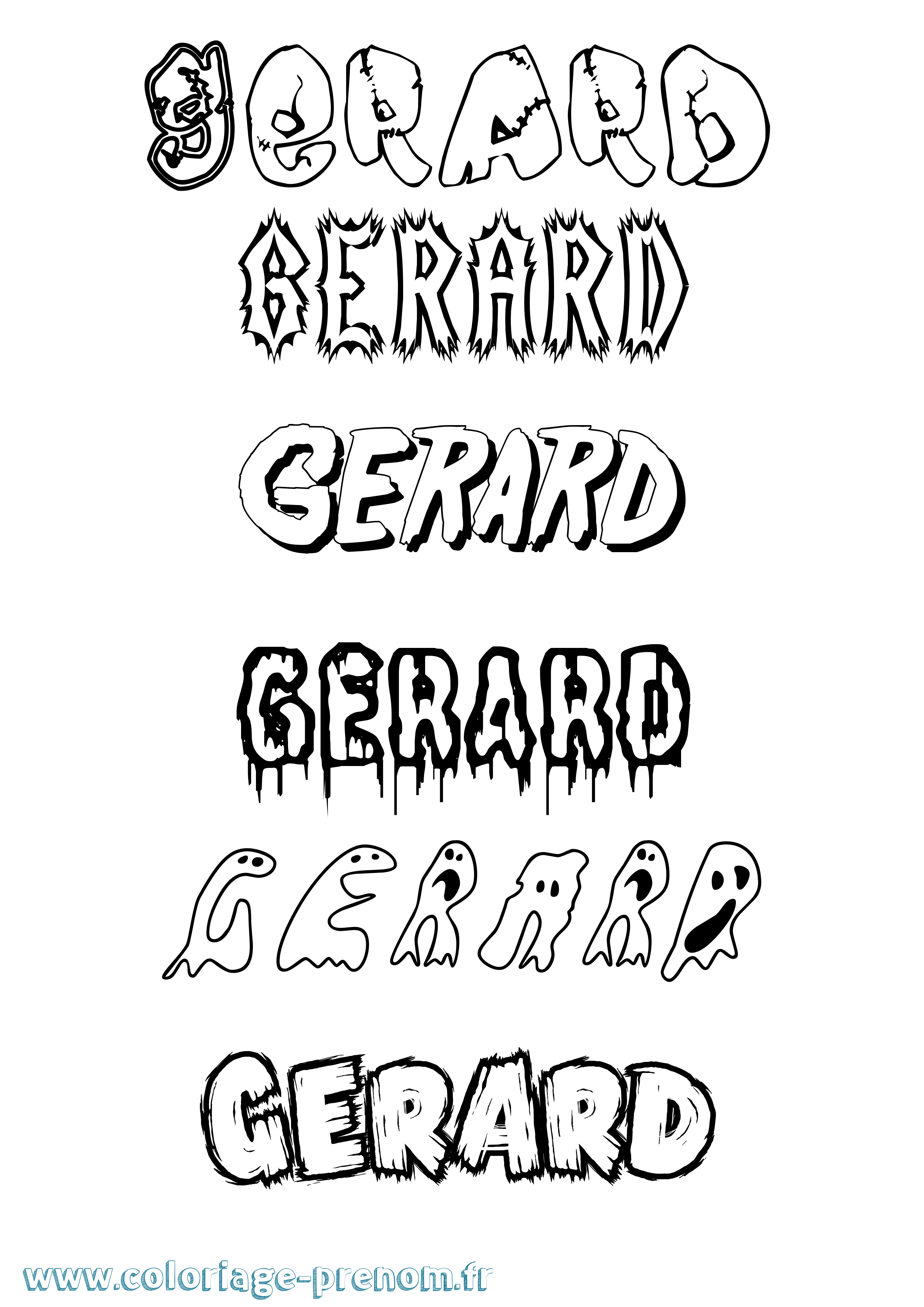 Coloriage Gerard Frisson Coloriage prénom Gerard Frisson