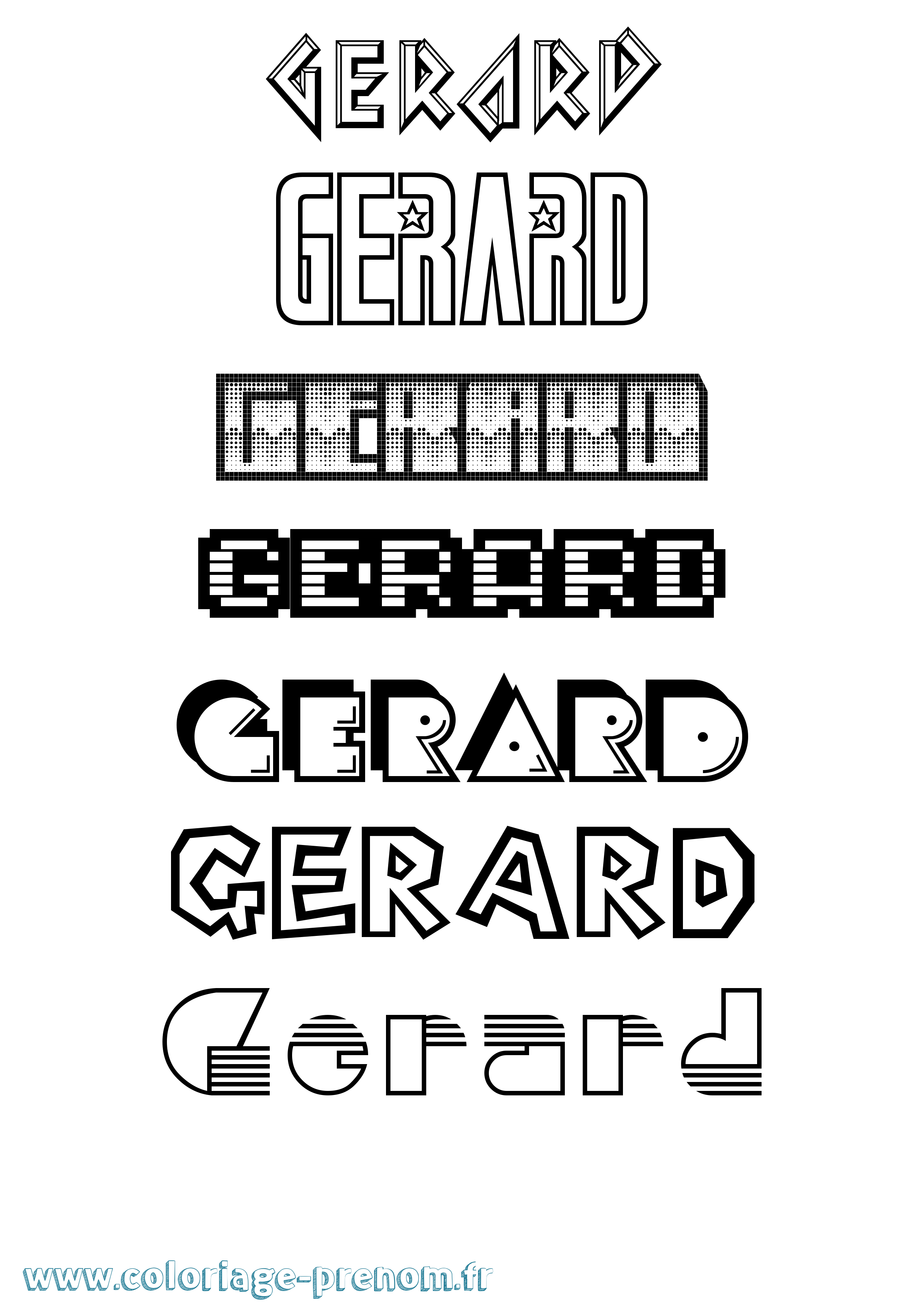 Coloriage Gerard Jeux Vidéos Coloriage prénom Gerard Jeux Vidéos
