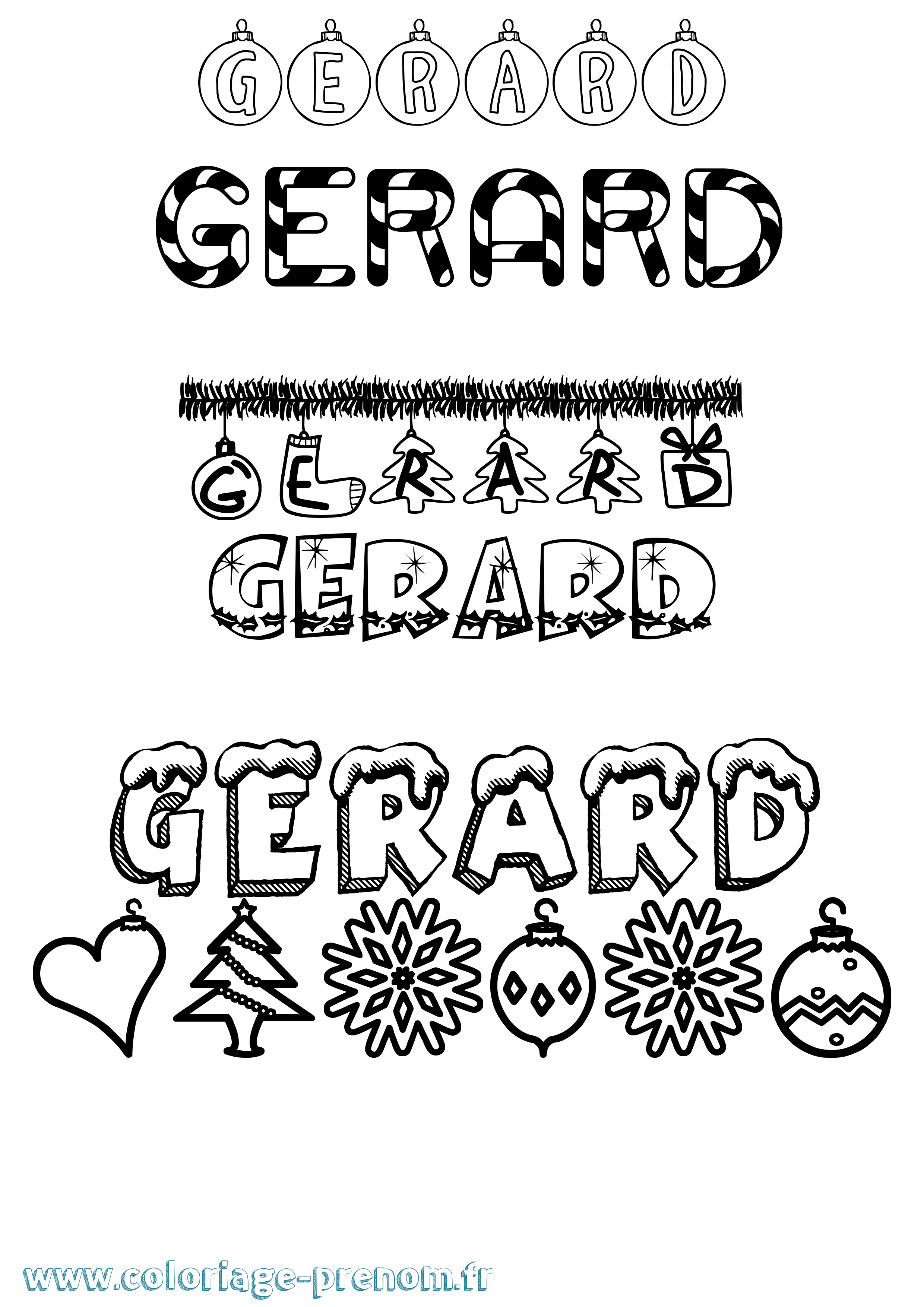 Coloriage Gerard Noël Coloriage prénom Gerard Noël