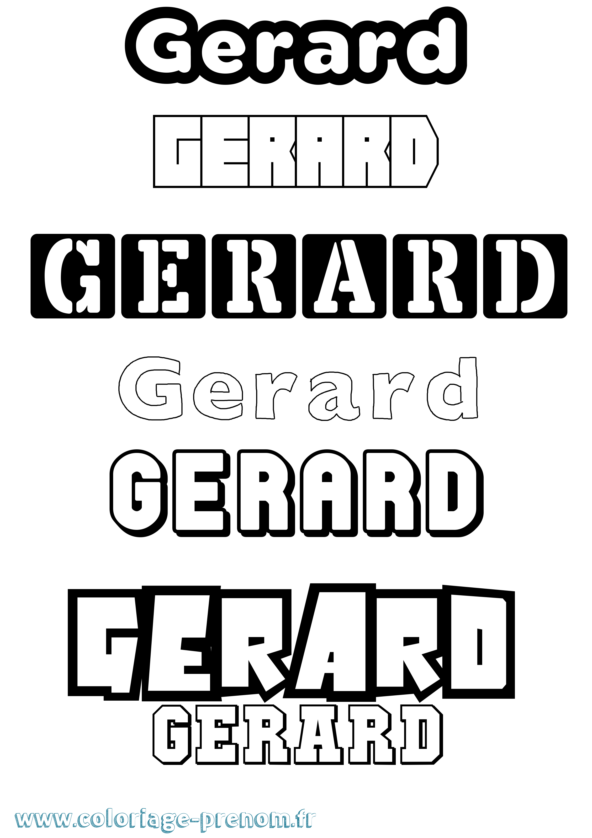 Coloriage Gerard Simple Coloriage prénom Gerard Simple