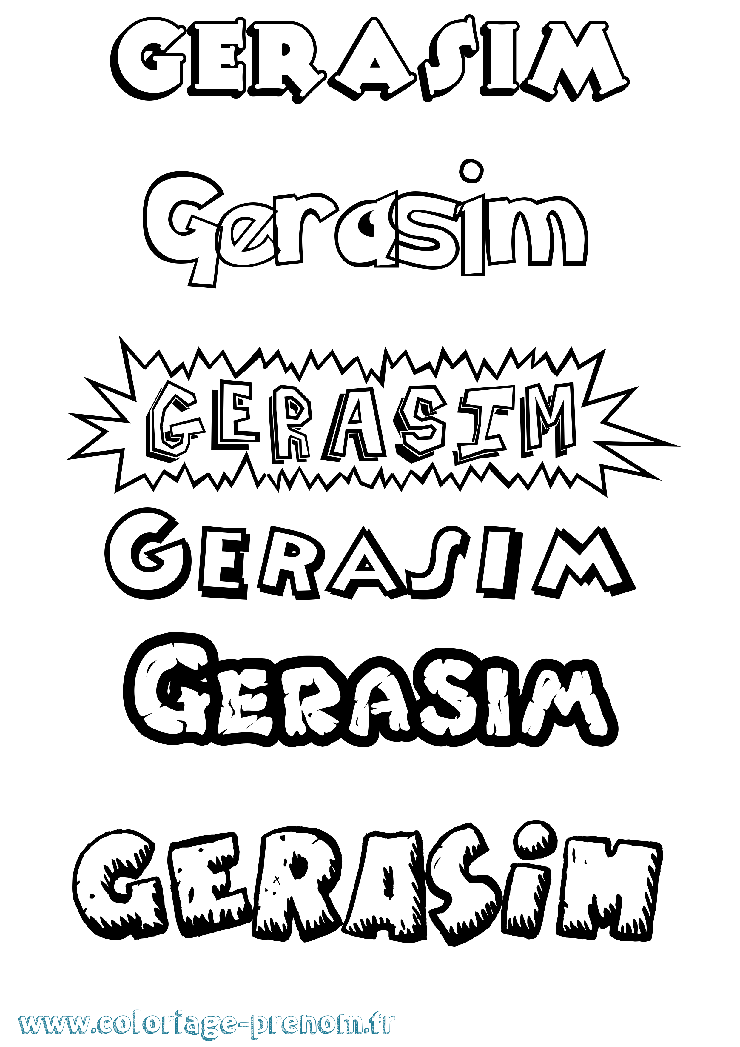 Coloriage prénom Gerasim Dessin Animé