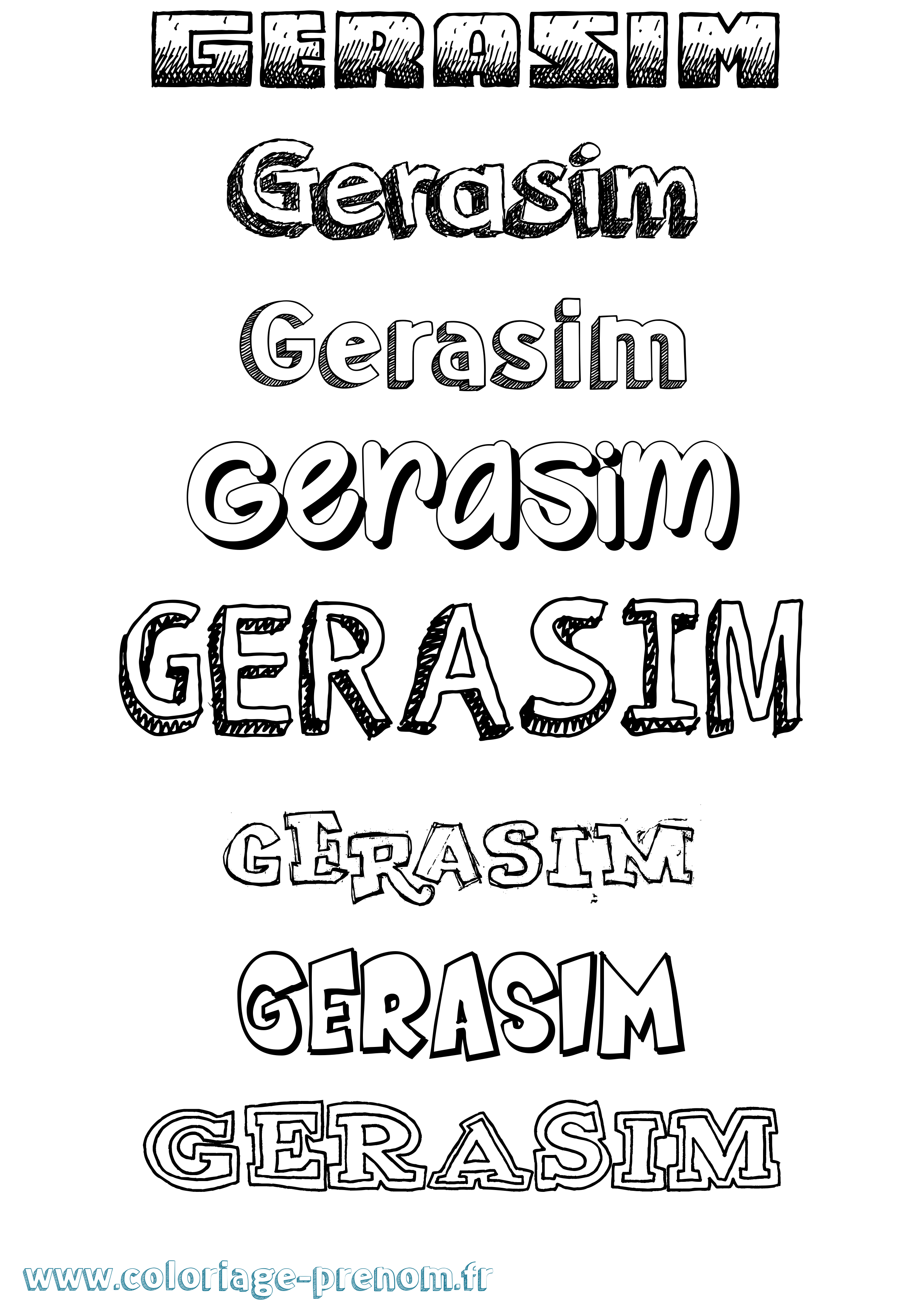 Coloriage prénom Gerasim Dessiné