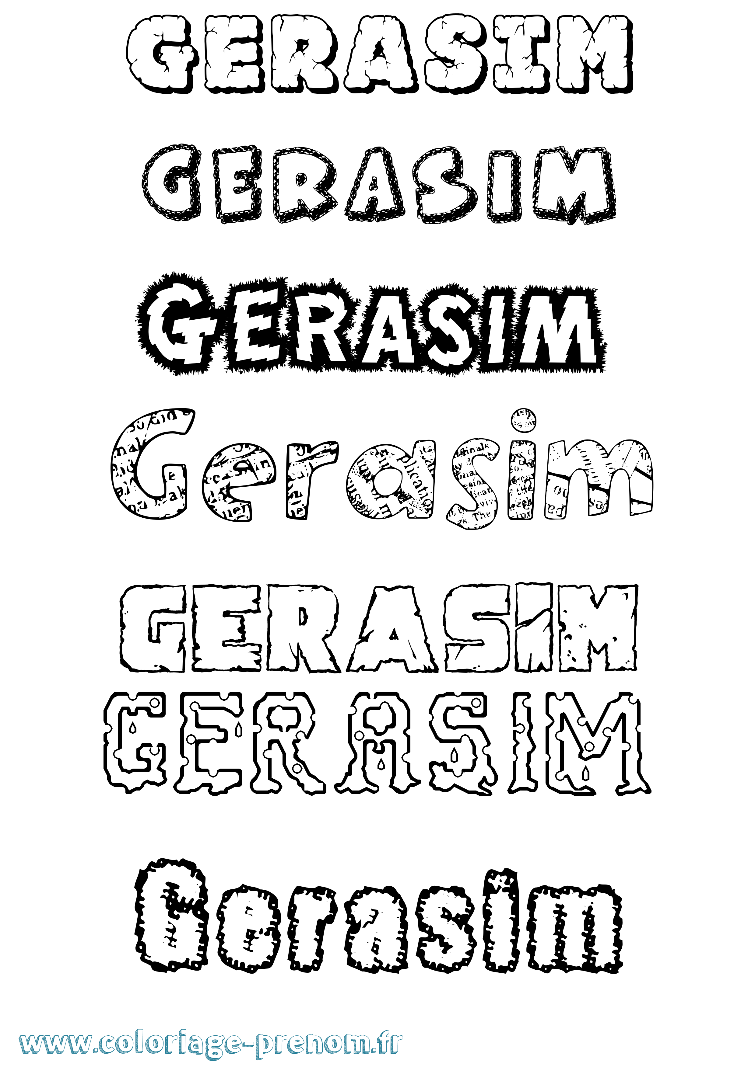 Coloriage prénom Gerasim Destructuré