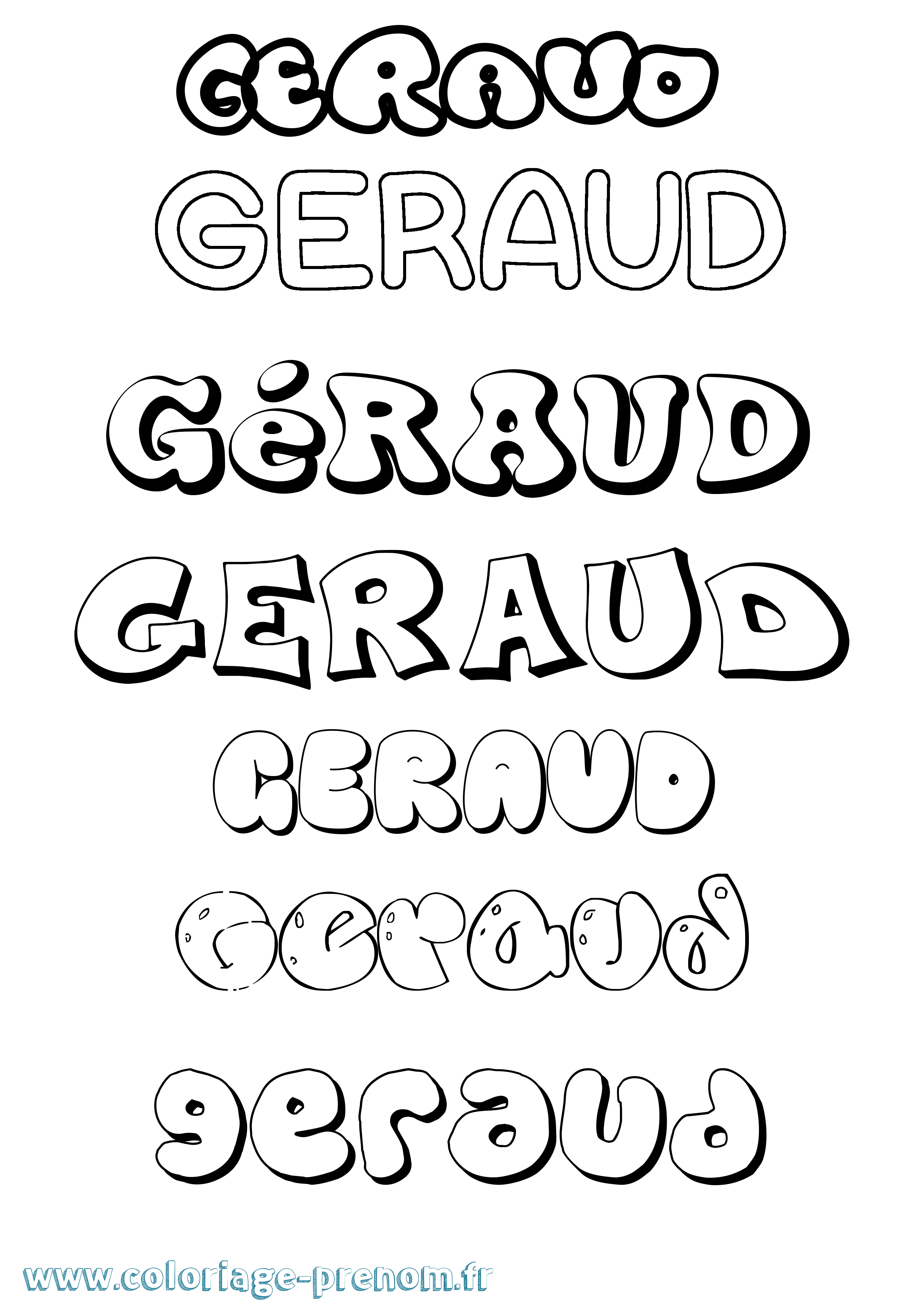 Coloriage prénom Géraud Bubble