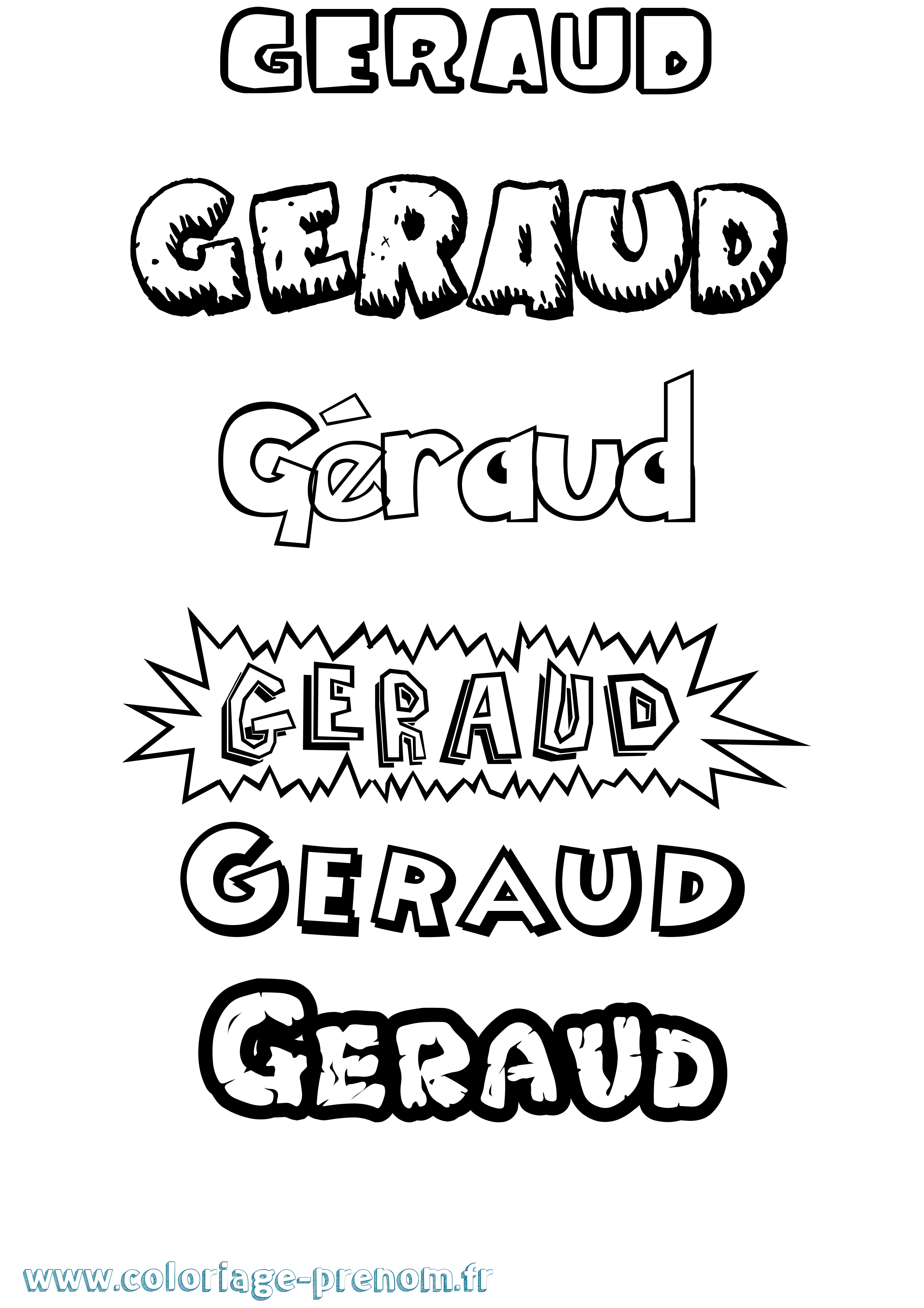 Coloriage prénom Géraud Dessin Animé
