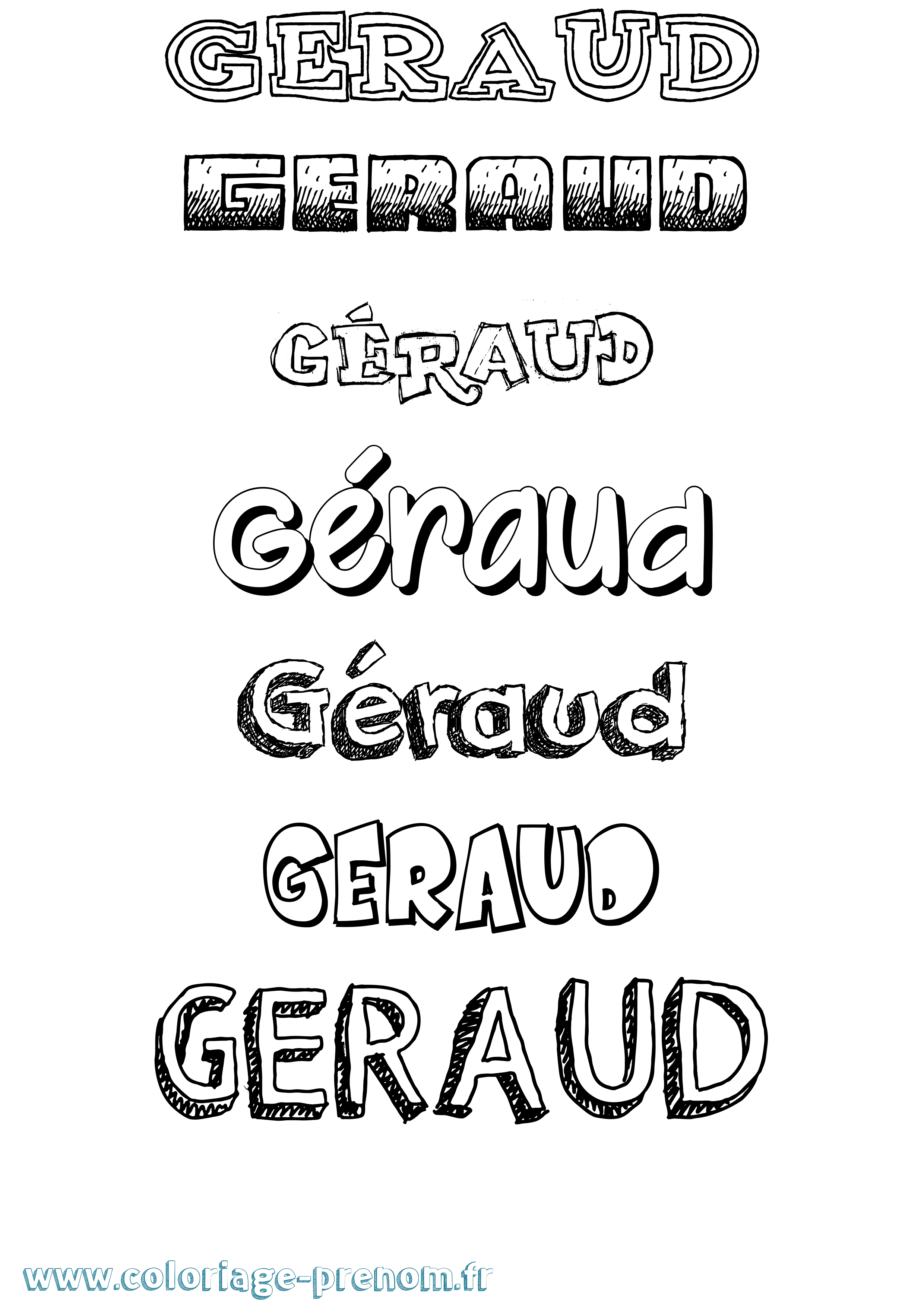 Coloriage prénom Géraud Dessiné