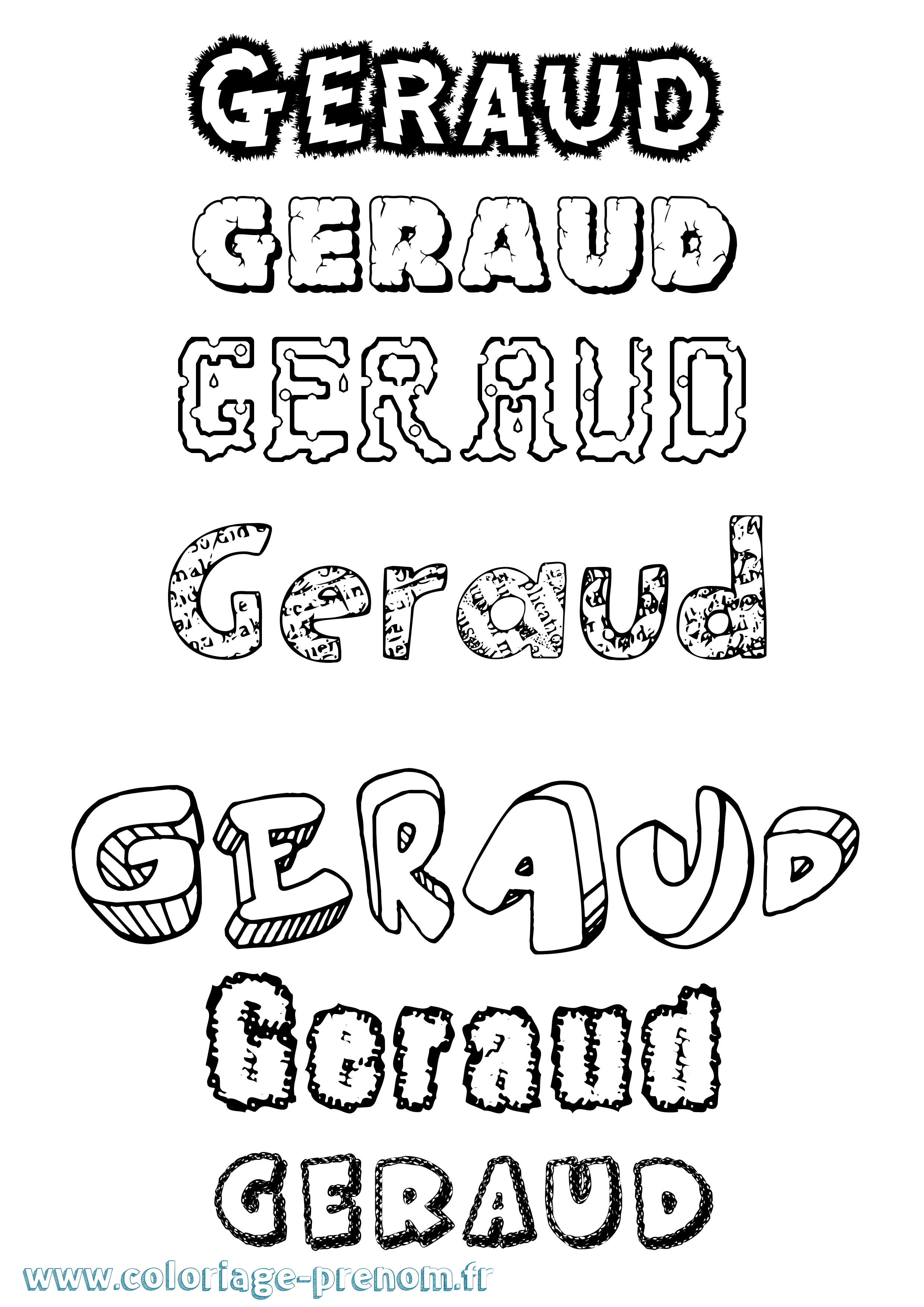 Coloriage prénom Géraud Destructuré