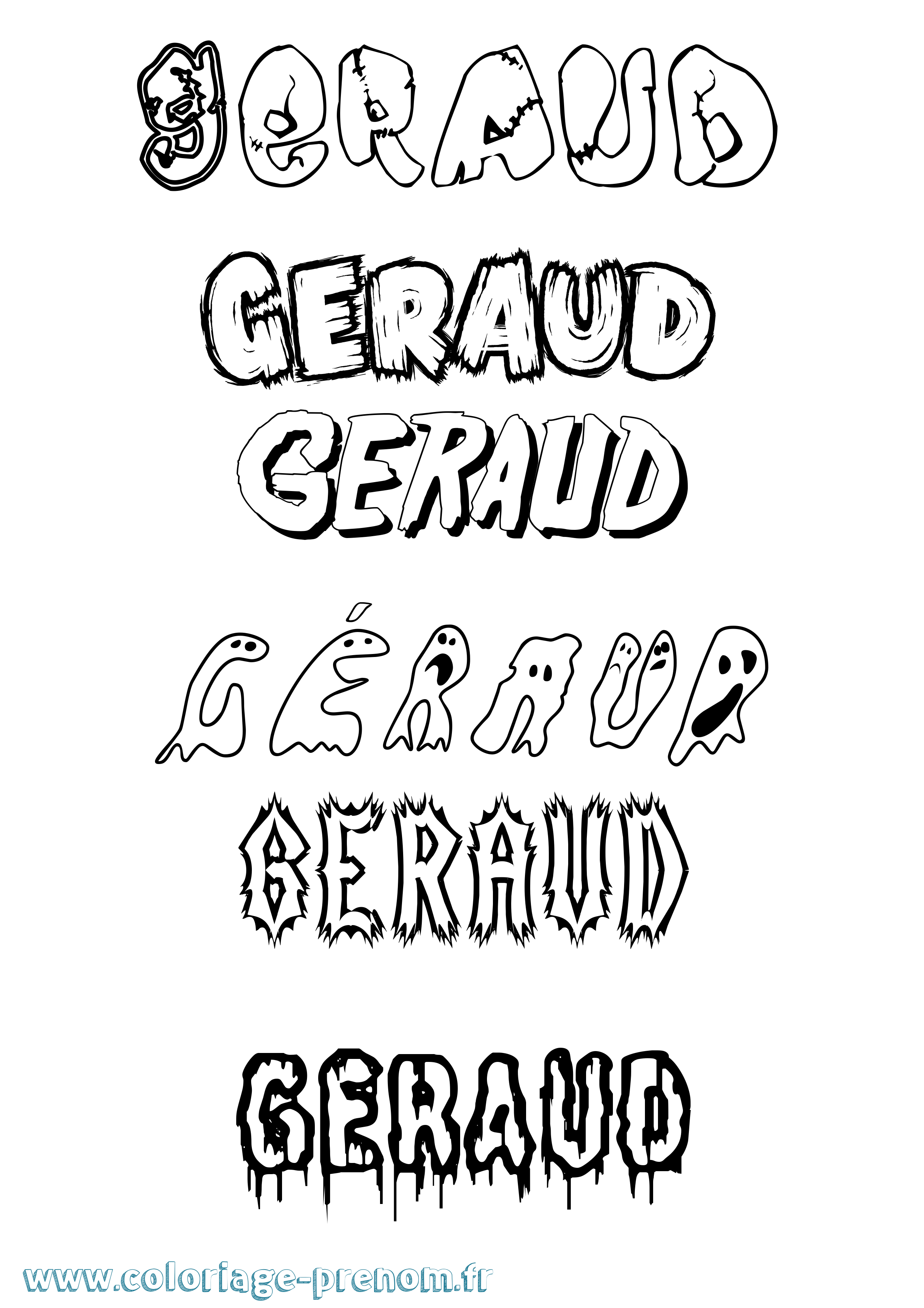 Coloriage prénom Géraud Frisson