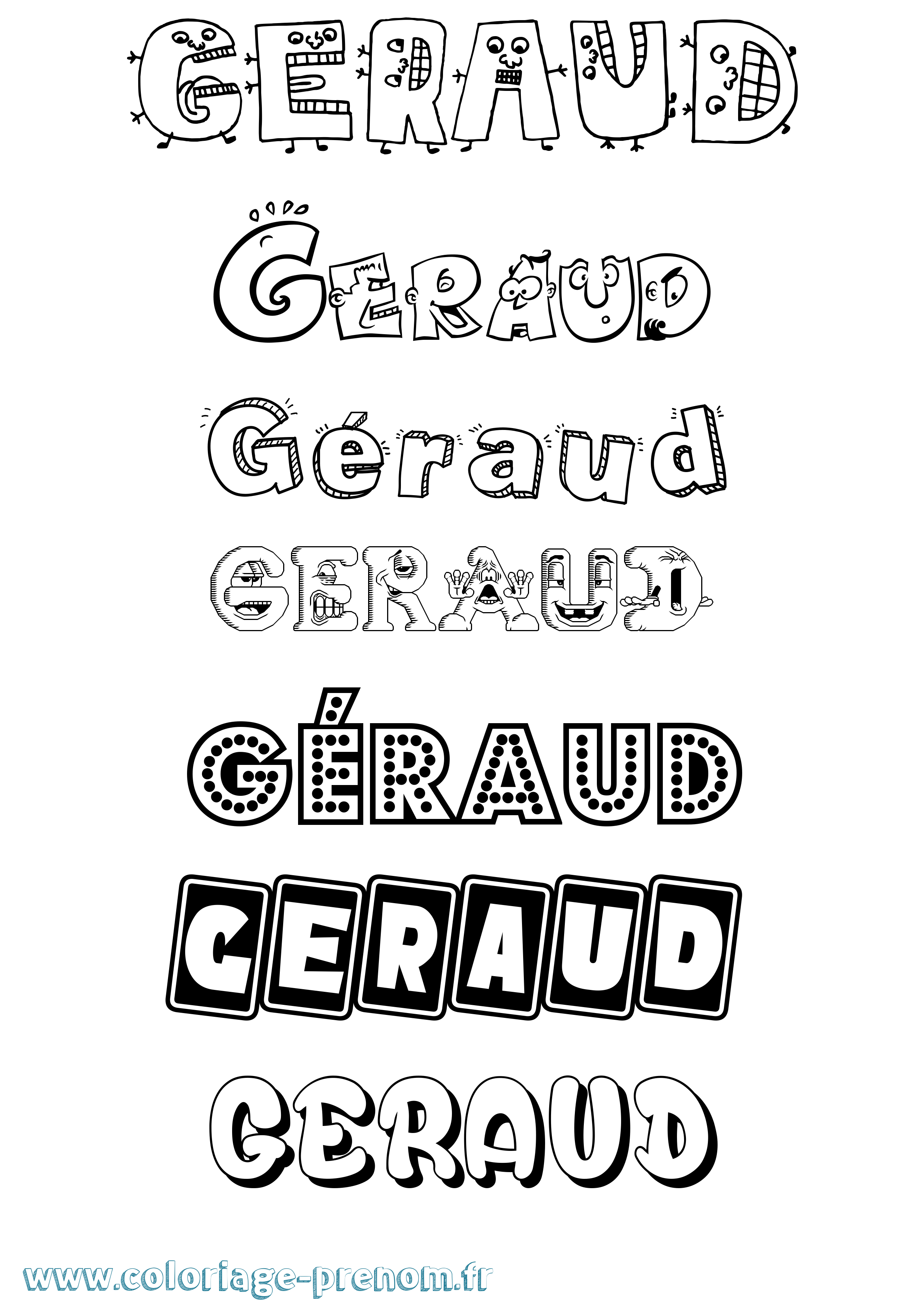 Coloriage prénom Géraud Fun