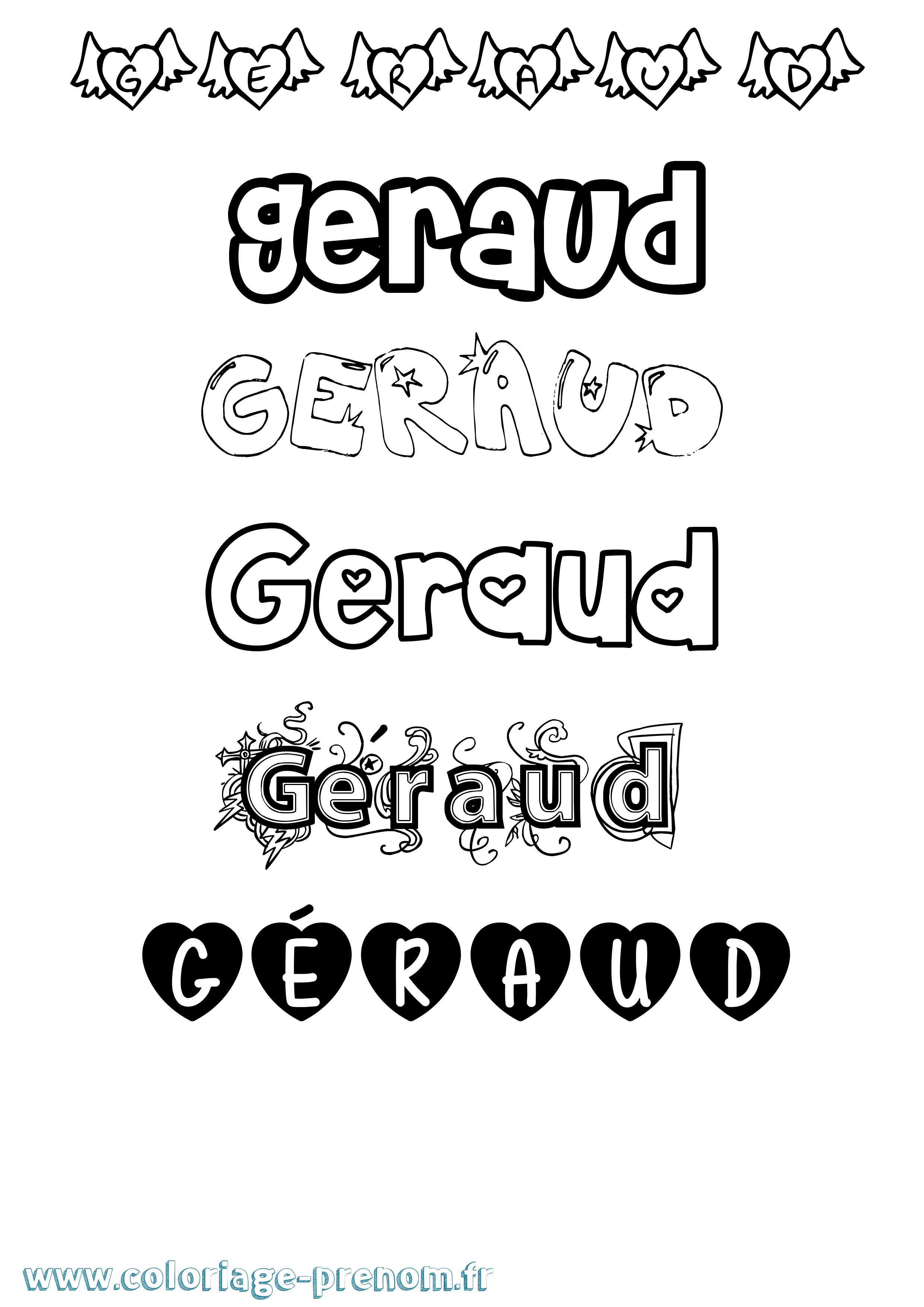 Coloriage prénom Géraud Girly