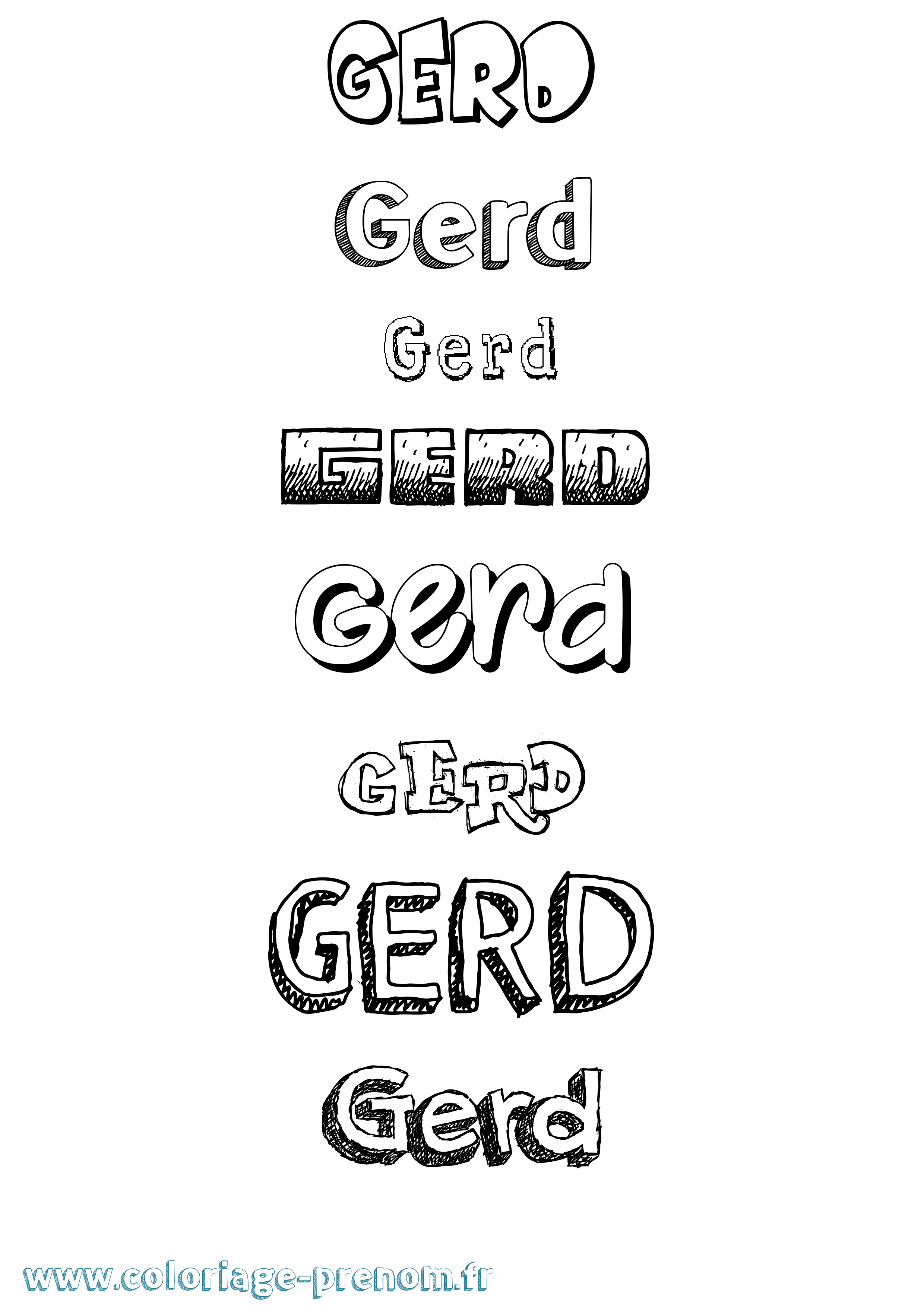 Coloriage prénom Gerd Dessiné