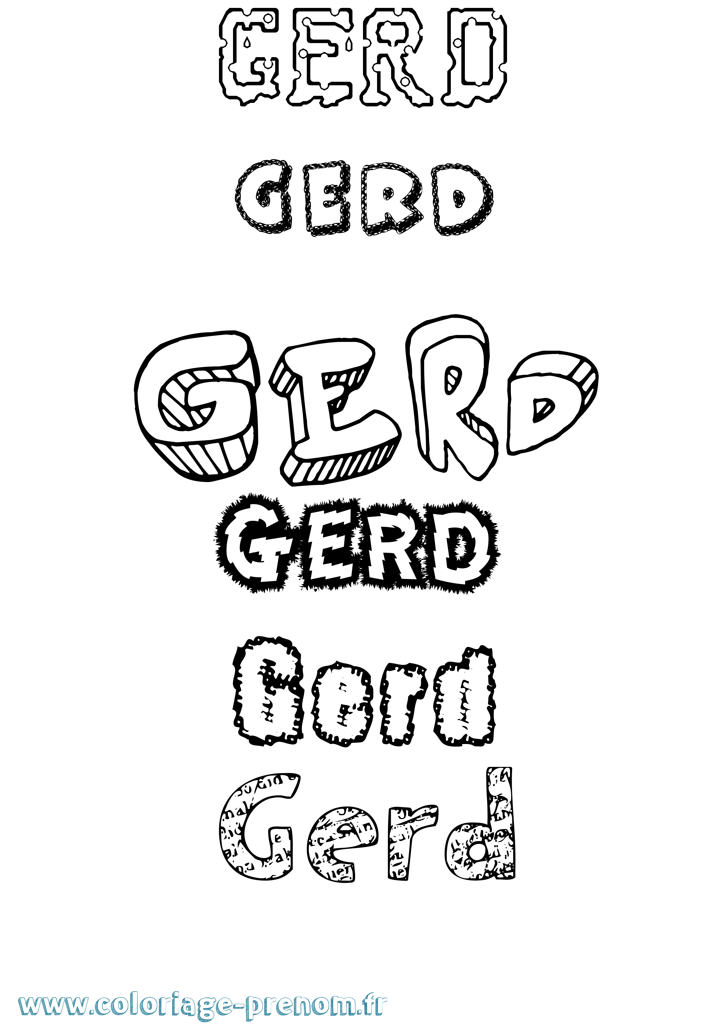 Coloriage prénom Gerd Destructuré
