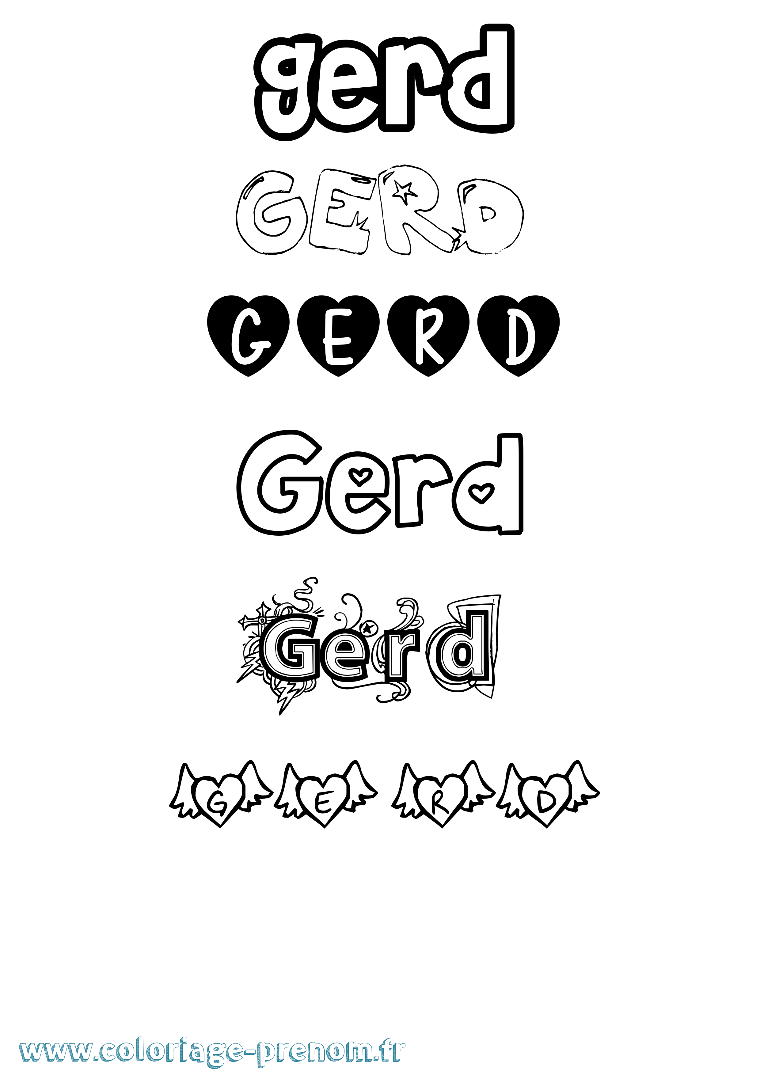 Coloriage prénom Gerd Girly
