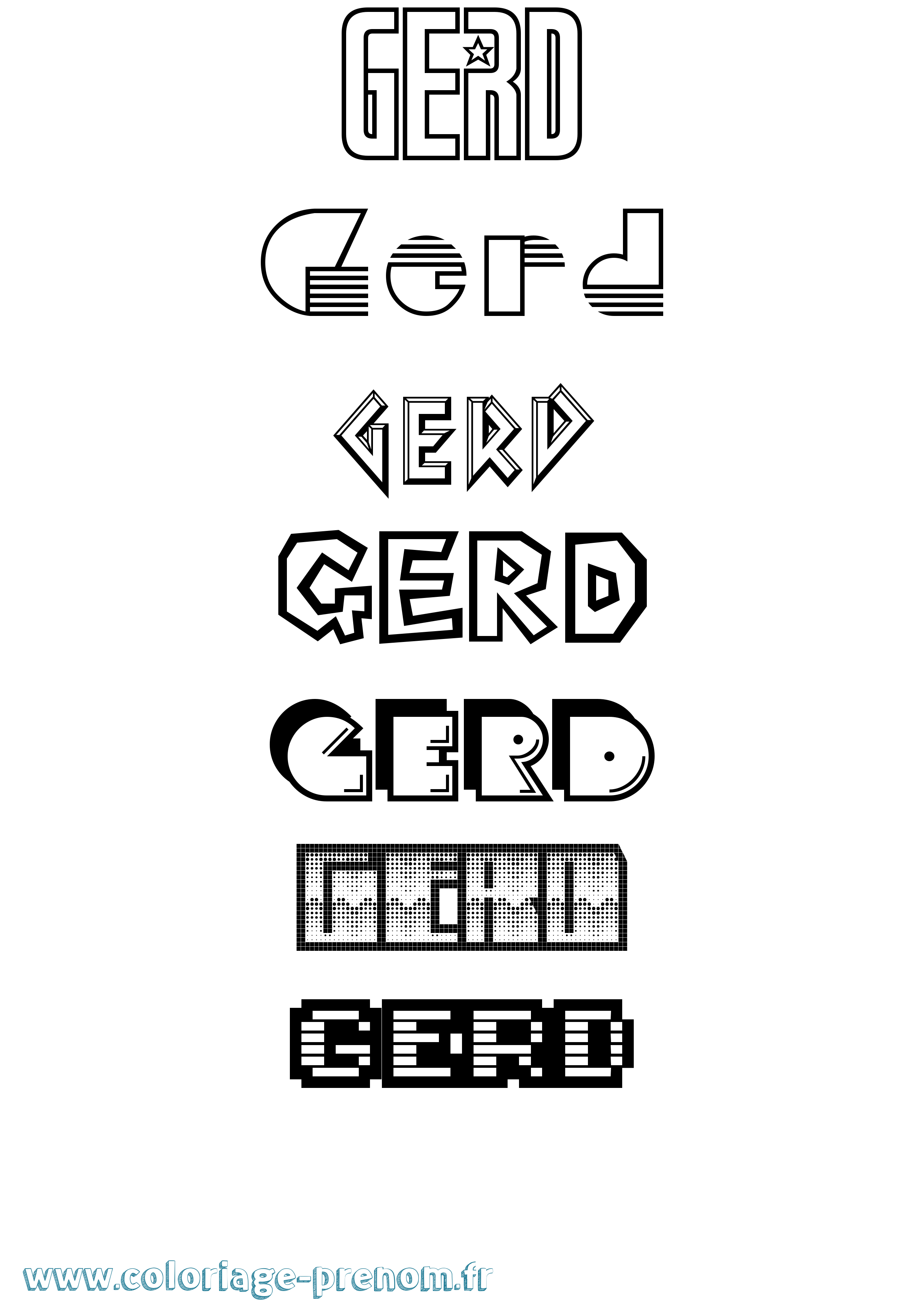 Coloriage prénom Gerd Jeux Vidéos