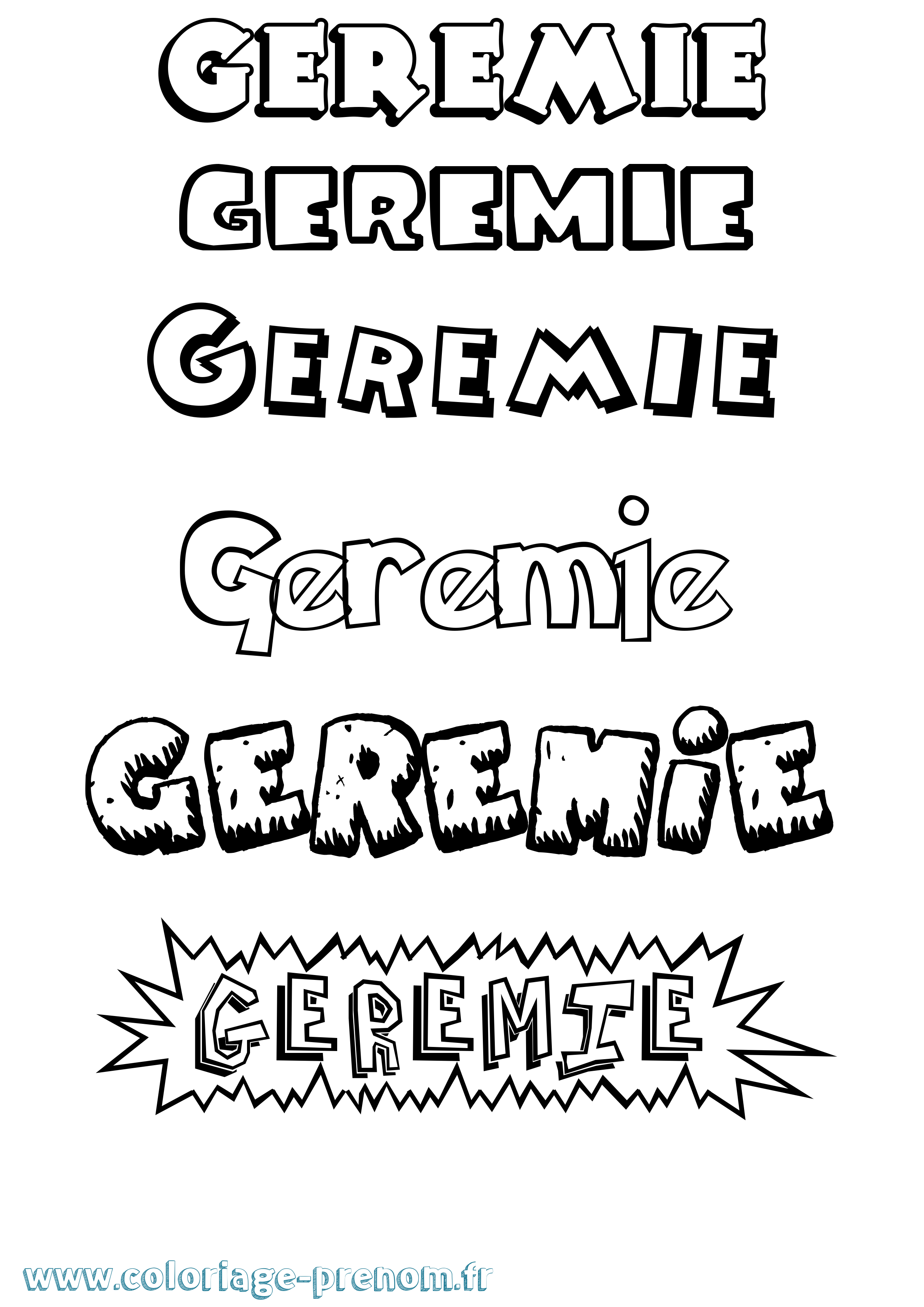 Coloriage prénom Geremie Dessin Animé