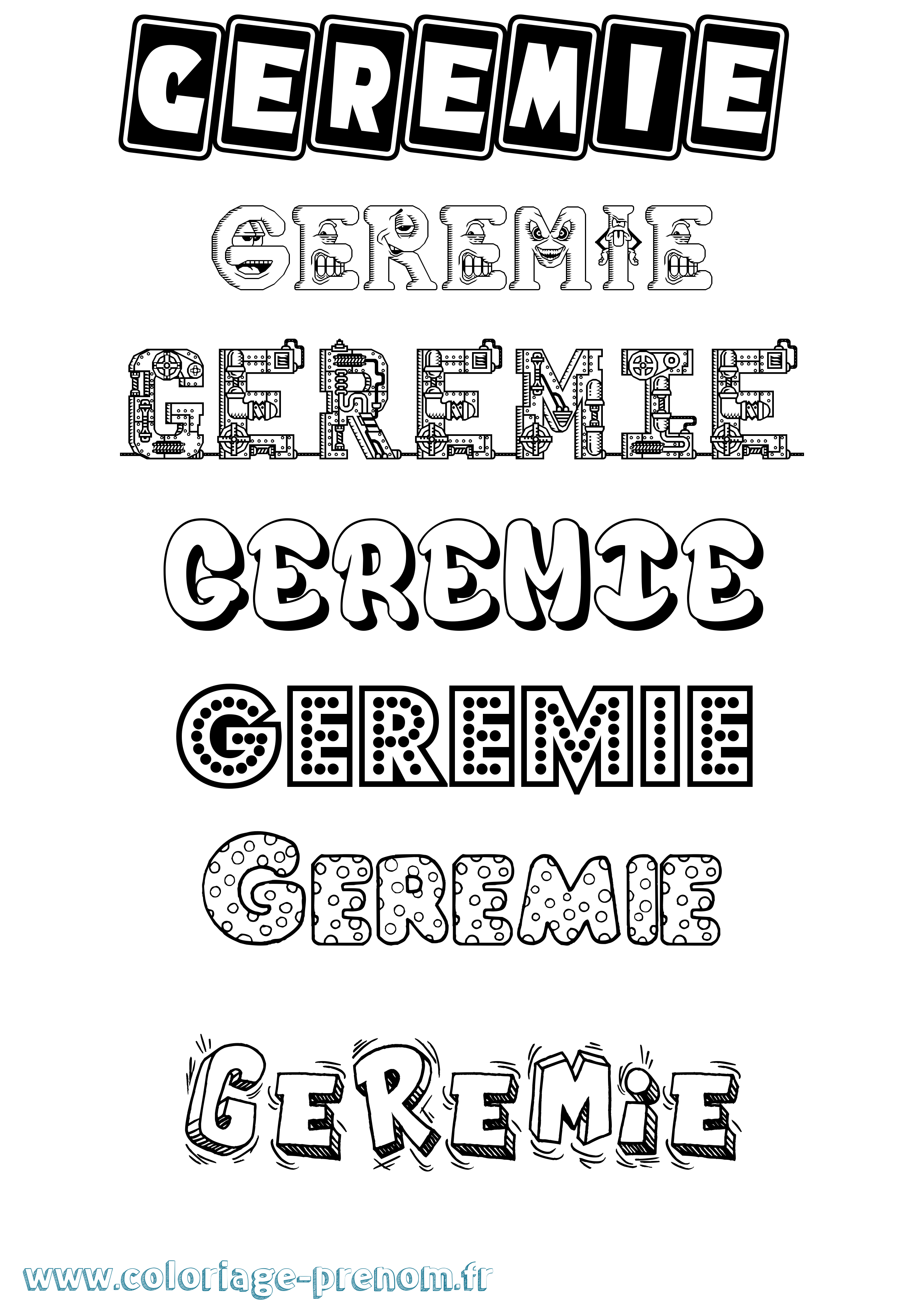 Coloriage prénom Geremie Fun
