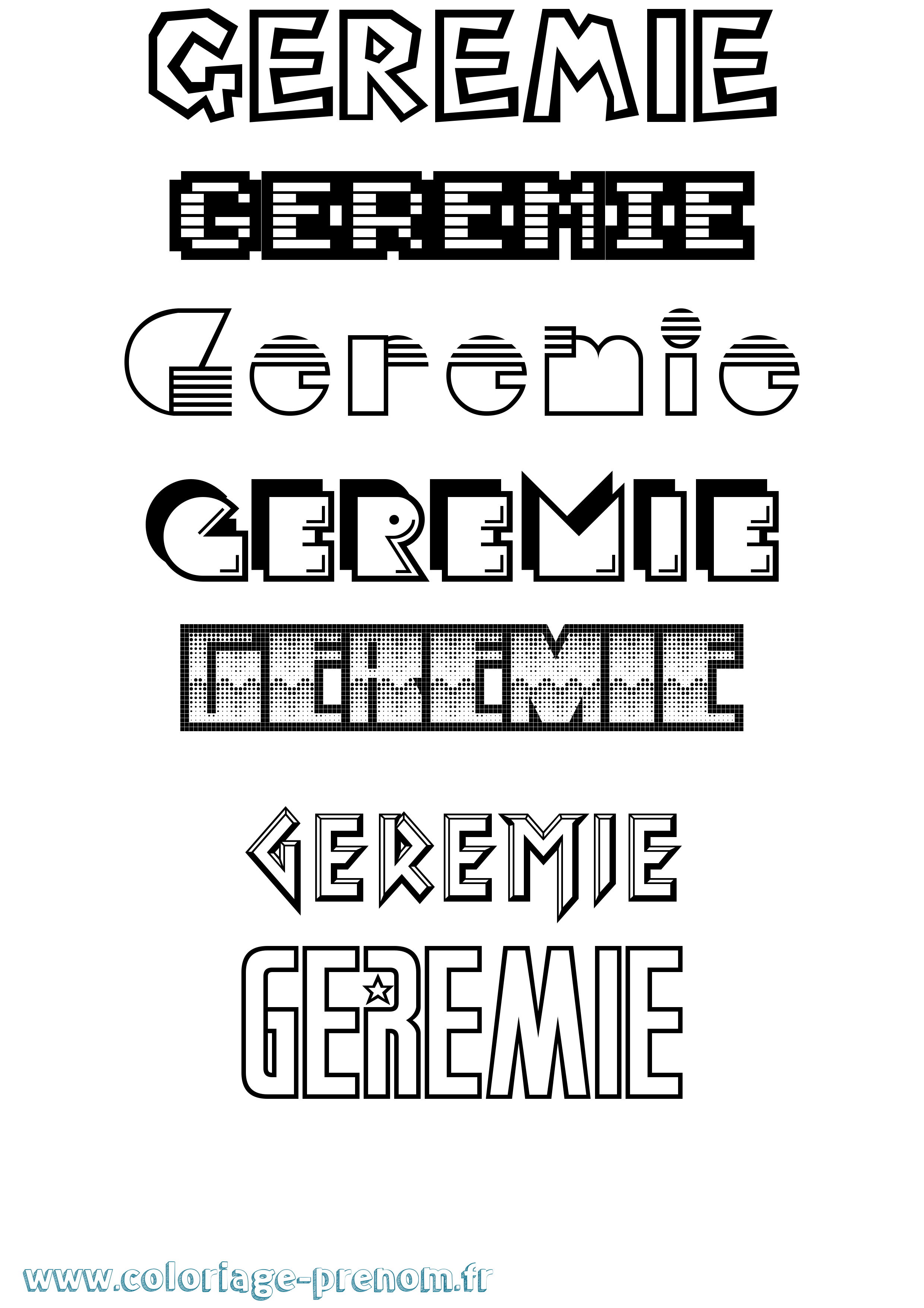 Coloriage prénom Geremie Jeux Vidéos