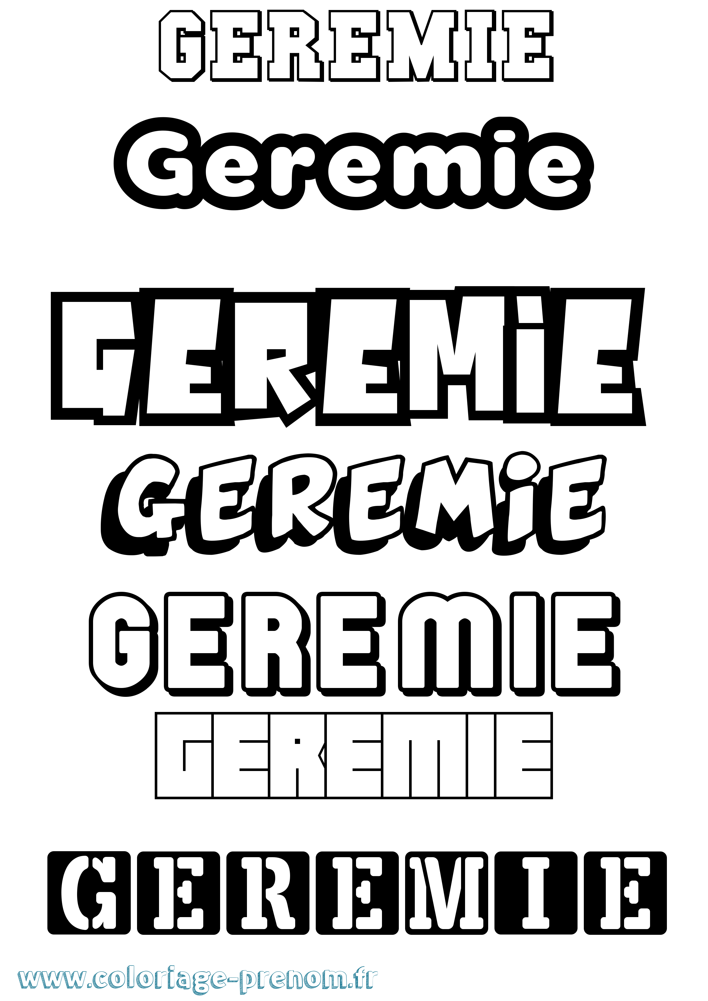 Coloriage prénom Geremie Simple