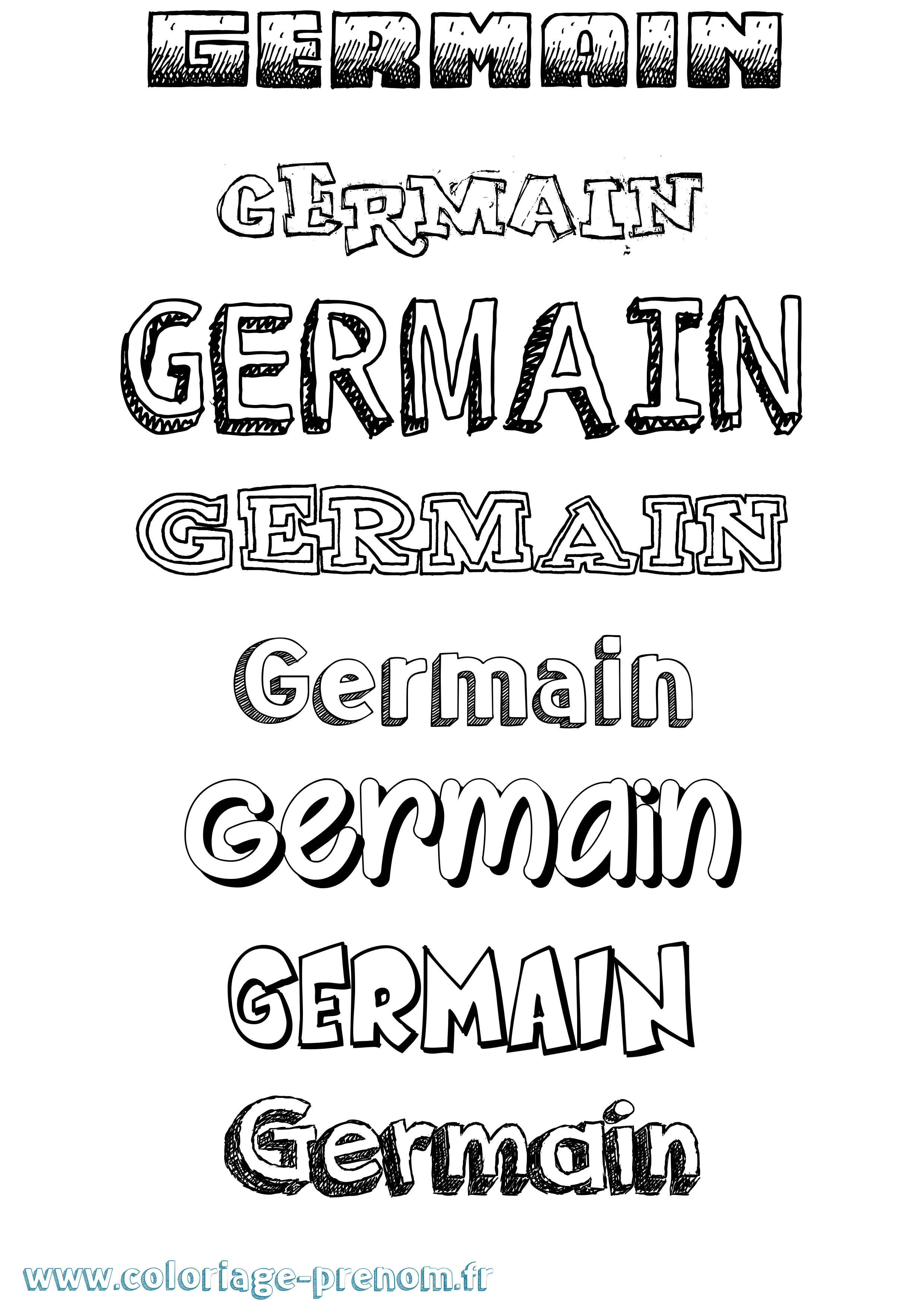 Coloriage prénom Germain Dessiné