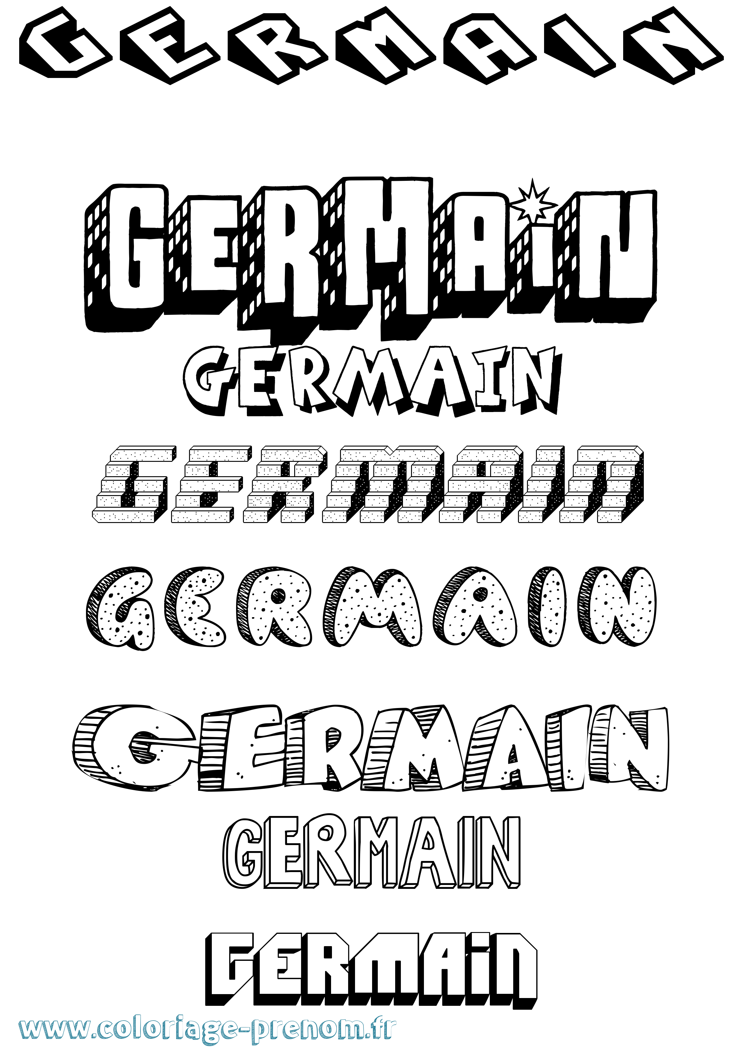 Coloriage prénom Germain